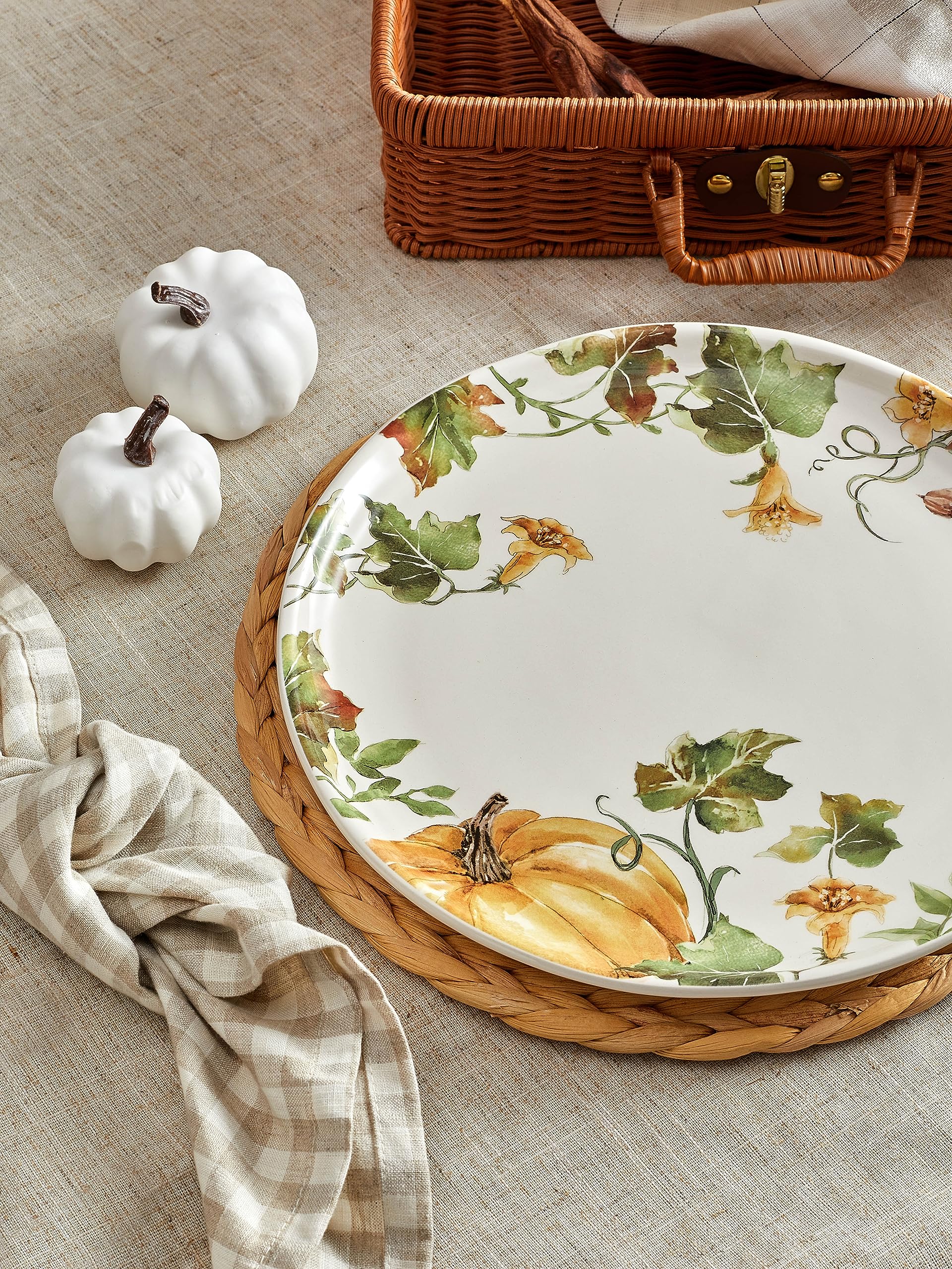 Bico Woodland Critters 11 Inch Dinner Plates Set of 4 - Microwave & Dishwasher Safe Pasta, Salad & Main Course Dishes - Perfect for Family Dinners, Parties & Everyday Use
