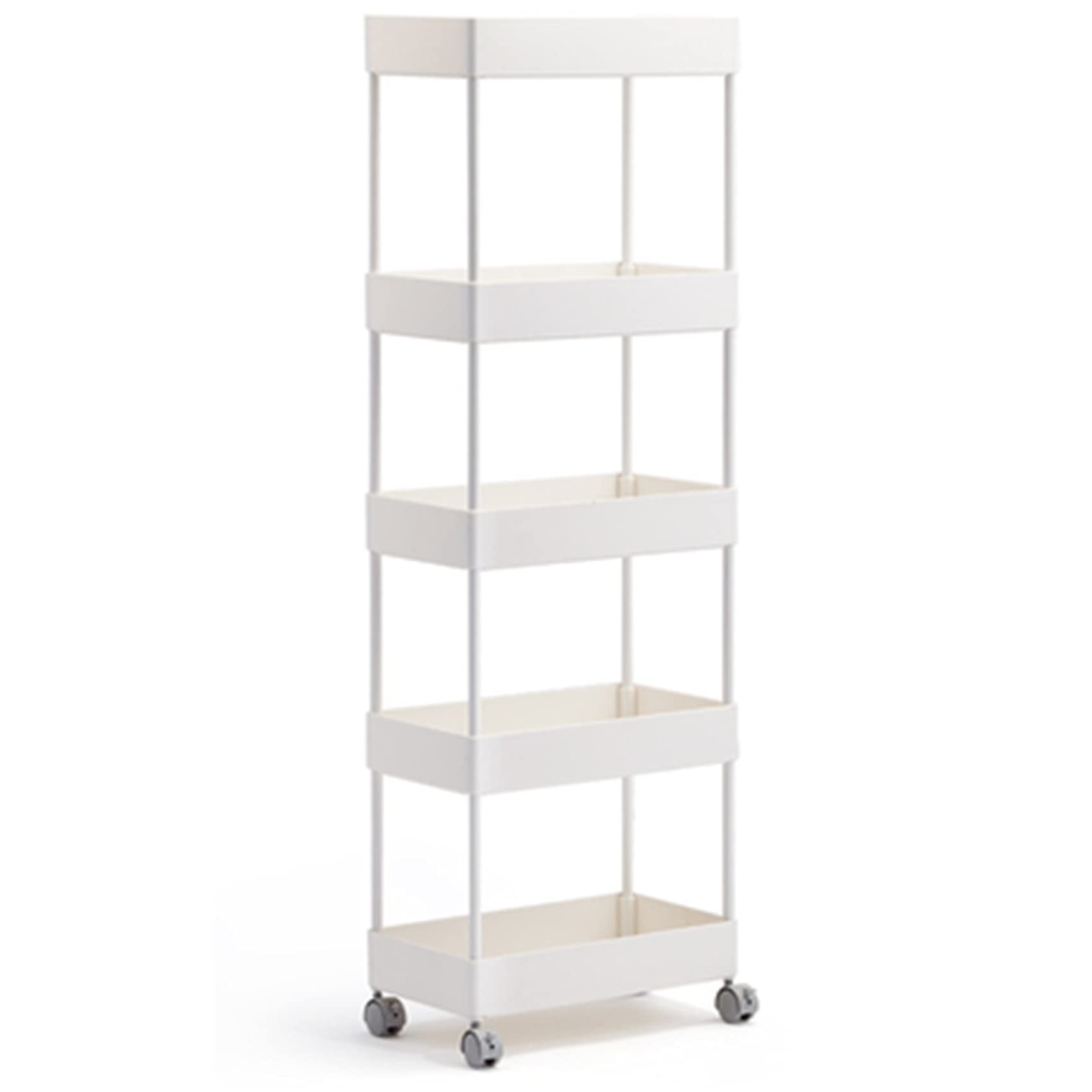 3/4/5 Tier Slim Rolling Storage Cart with Wheels - Mobile Kitchen & Bathroom Organizer, Art Supply Rack, Sink Storage Shelf - Perfect for Small Spaces, Closet, Office & Laundry Room