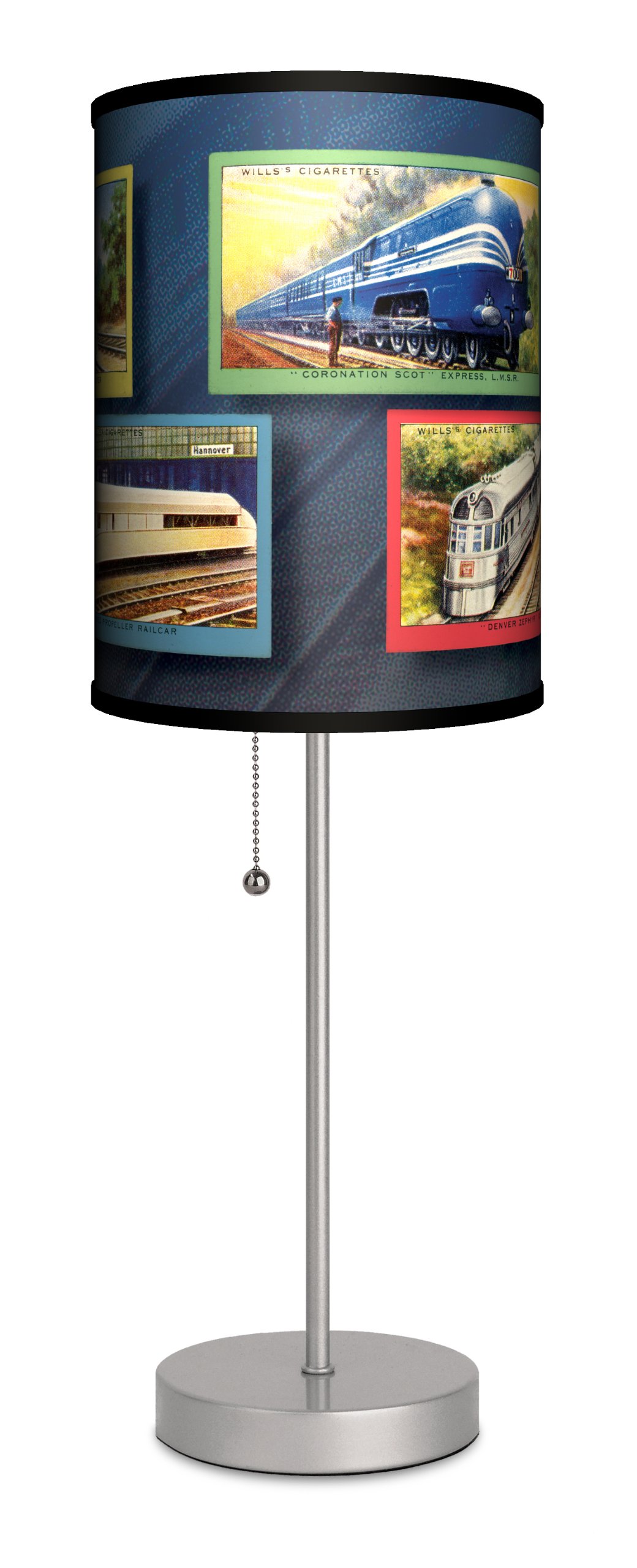 Vintage Silver Train Table Lamp - Classic Office & Bedroom Decor for Men & Boys | Perfect Gift for Train Enthusiasts & Home Decoration