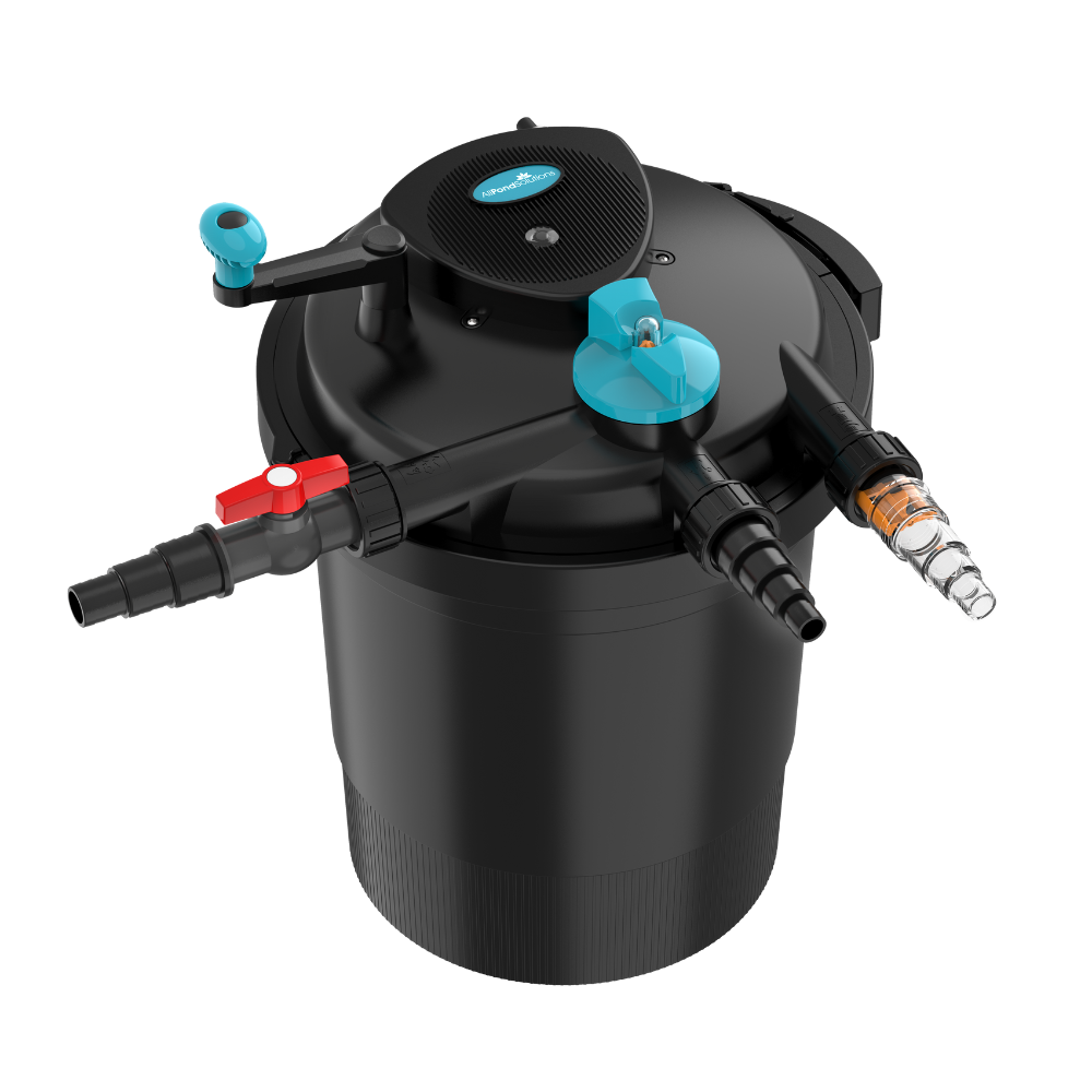 AllPondSolutions 12000L Pressurized Pond Filter with Easy Clean System - PFC 12000 Kit for Large Garden Ponds, Koi Fish Tanks & Water Features