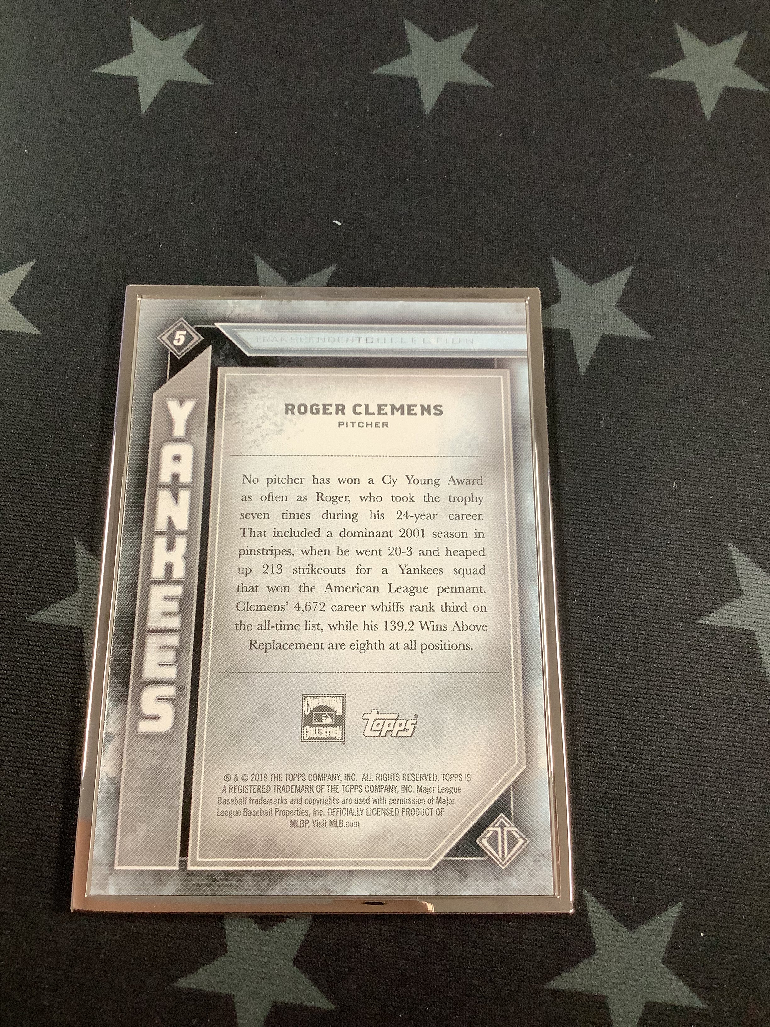 2019 Roger Clemens Transcendent Collection Baseball Card #5/100 - Rare Limited Edition for Collectors & Sports Fans - Perfect for Display, Investment & Memorabilia