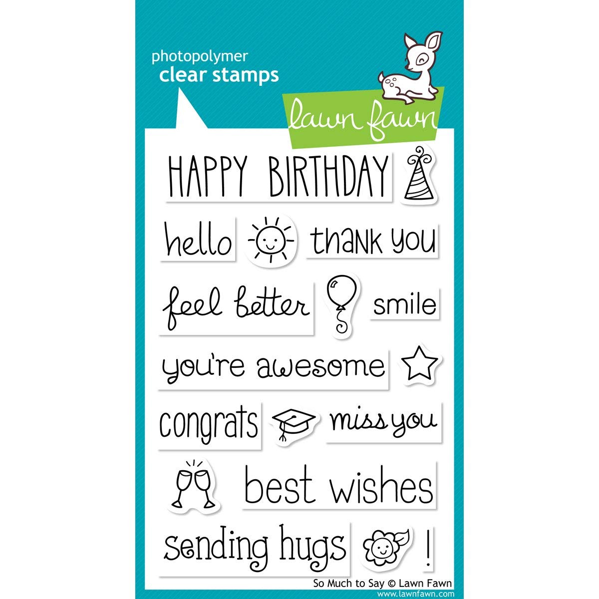 Lawn Fawn Clear Stamps - So Much to Say | Premium Clear Photopolymer Stamps for Card Making, Scrapbooking & DIY Crafts | Perfect for Greeting Cards, Journals & Handmade Projects