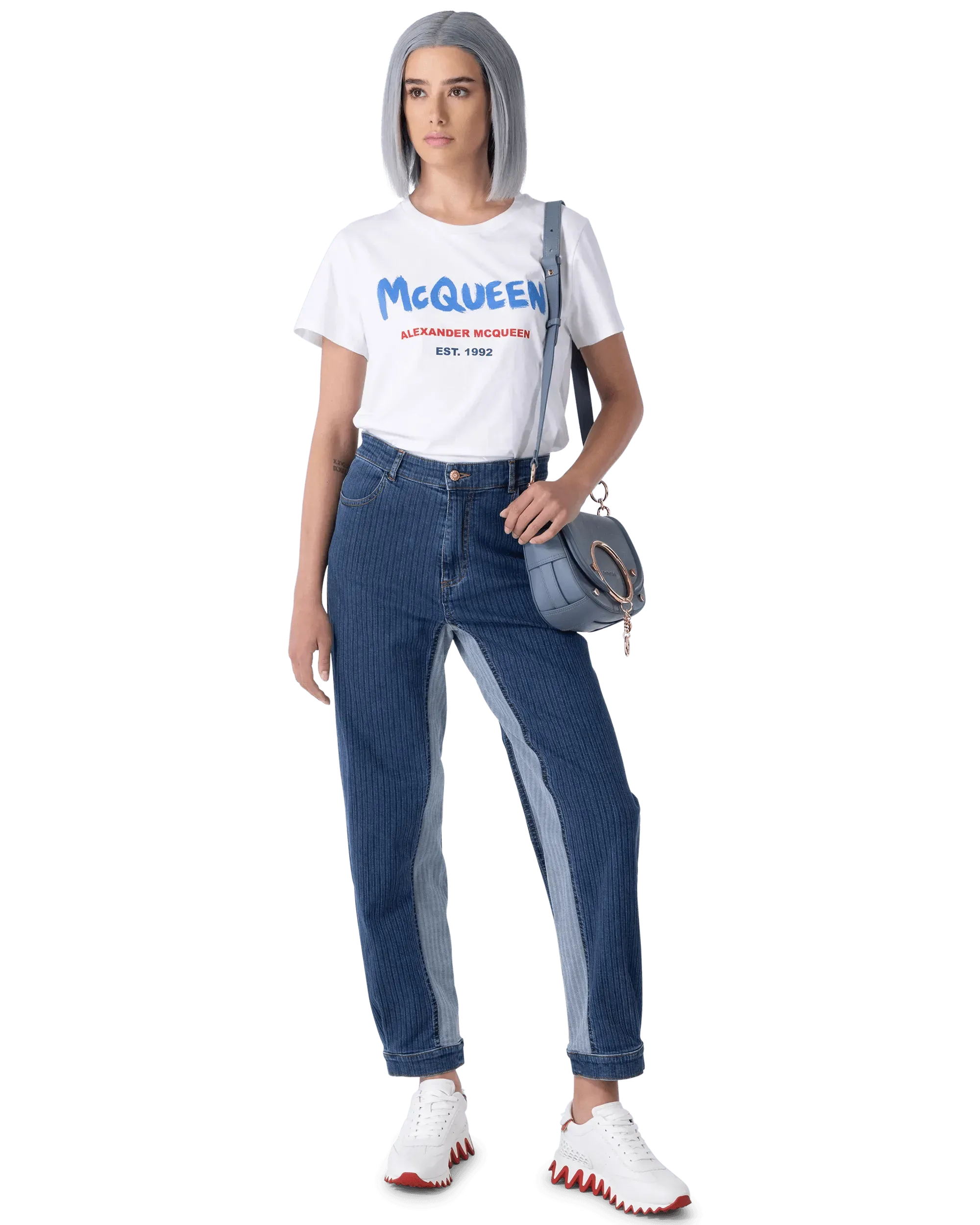 High Waisted Striped Straight Leg Jeans for Women - Stretchy Comfort Denim Pants - Casual & Office Wear - Trendy Fashion Jeans for Everyday Outfits