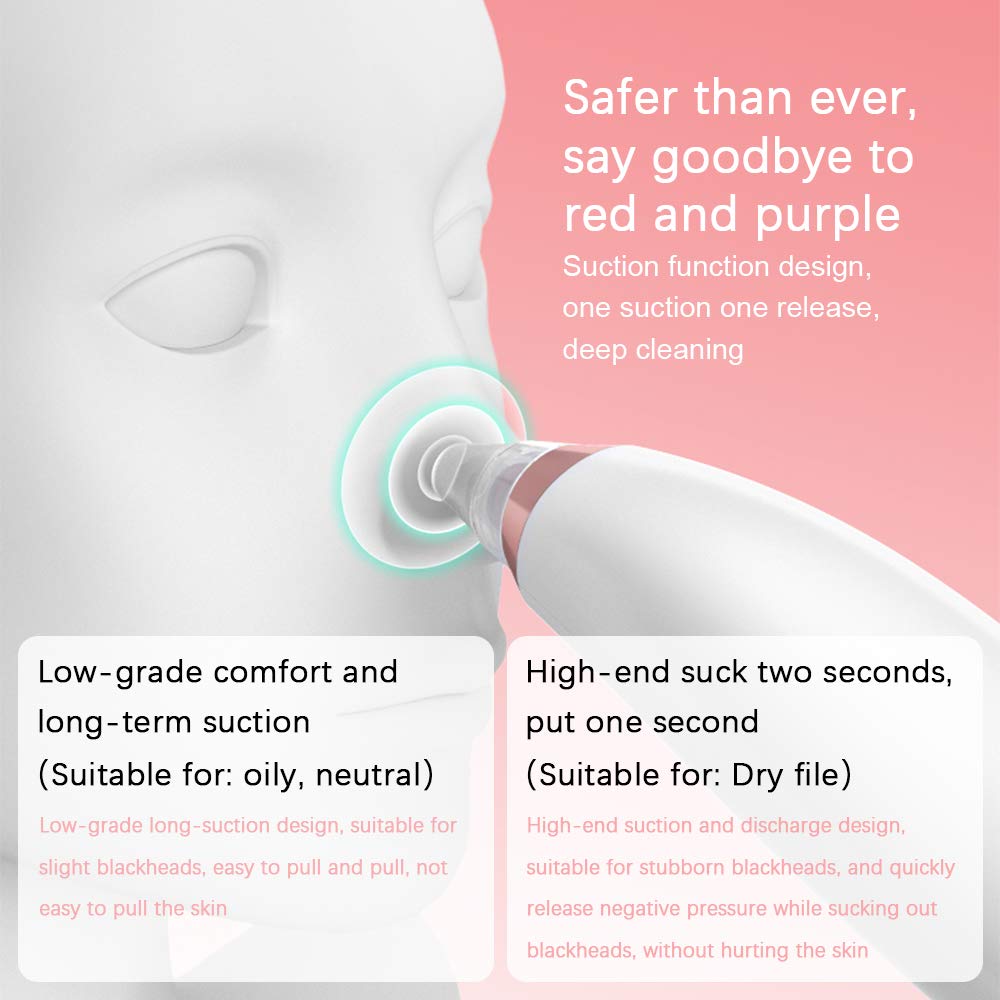 Yafei Pore Vacuum Blackhead Remover - Upgraded Strong Suction Rechargeable Facial Cleanser for Blackhead & Pimple Removal (Gray) | Perfect for Deep Cleansing & Skincare Routine