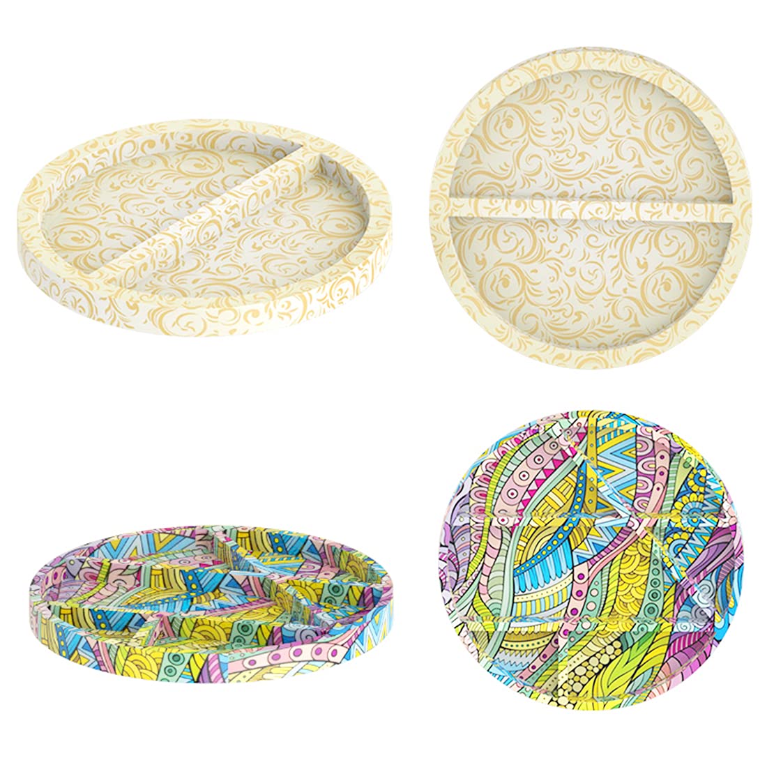 Voyyphixa 2-Piece Small Round Resin Molds for Jewelry Making - Silicone Trinket Dish & Epoxy Casting Tray - Perfect for DIY Rings, Necklace Storage, and Home Decor Organizers - Great for Crafting, Gift Making, and Bathroom Vanity Accessories