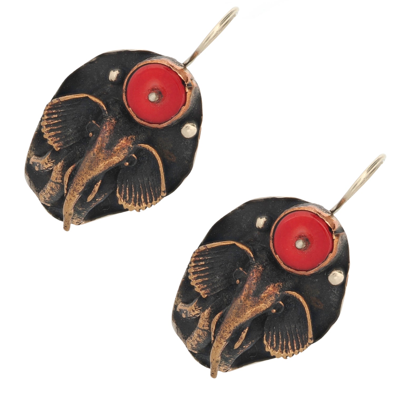 Handmade Unique Spirit Elephant Coral Earrings for Women - Boho Tribal Jewelry Gift for Birthday, Wedding & Festival | Stylish Statement Earrings for Casual & Formal Occasions