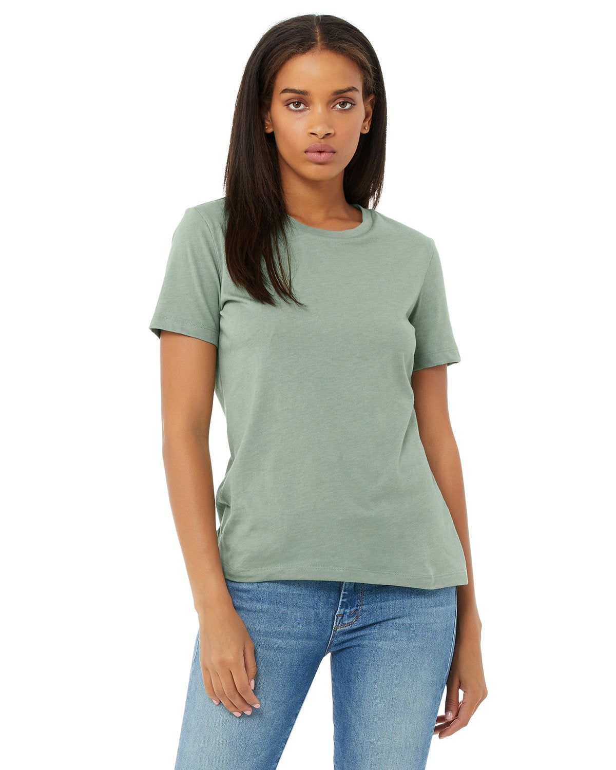 Bella + Canvas 6400CVC Women's Relaxed Fit Heather Short Sleeve T-Shirt - Soft Cotton Blend Tee for Casual Wear, Workout & Everyday Comfort