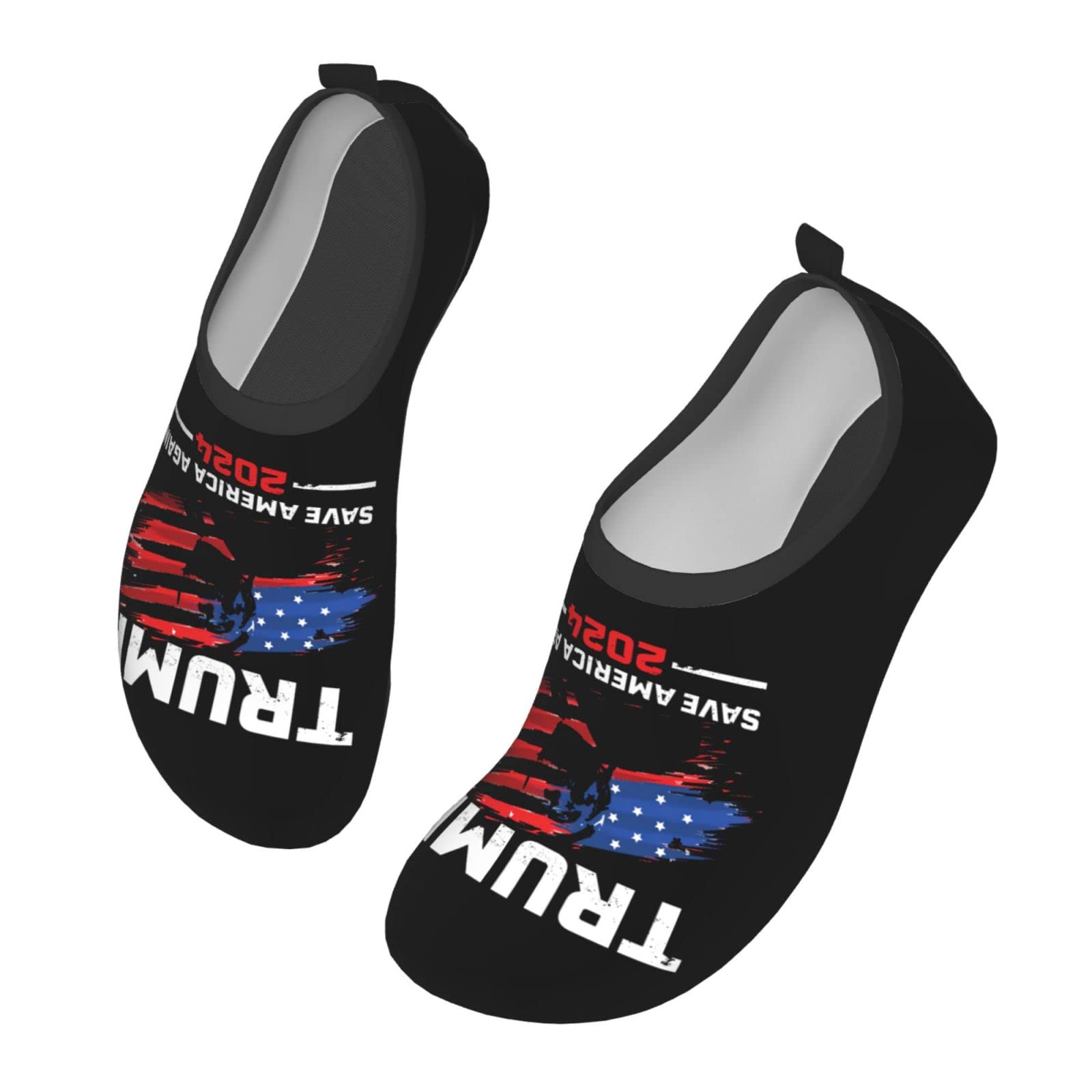 Trump 2024 Save America Again Water Shoes for Men & Women - Quick-Dry Aqua Socks for Beach, Swimming, Yoga, Pool Exercise & Surfing - Ideal for Water Sports, Outdoor Activities & Patriotic Events