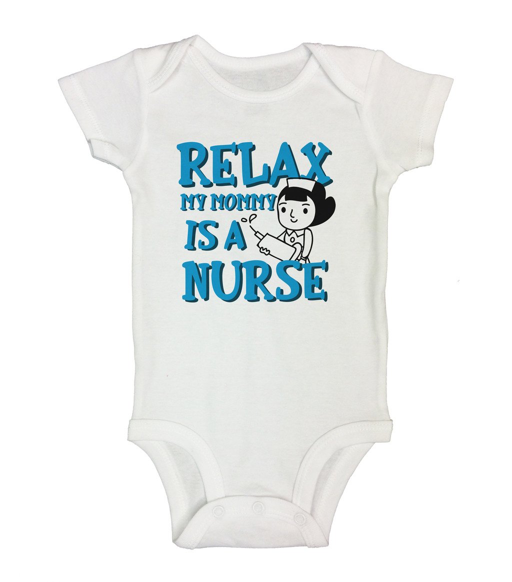 Funny Baby Bodysuit - 'Relax My Mom's a Nurse' Cute Infant Onesie | Nursing Family Gift for Newborns & Kids | Perfect for Hospital Visits & Nursing Appreciation Events