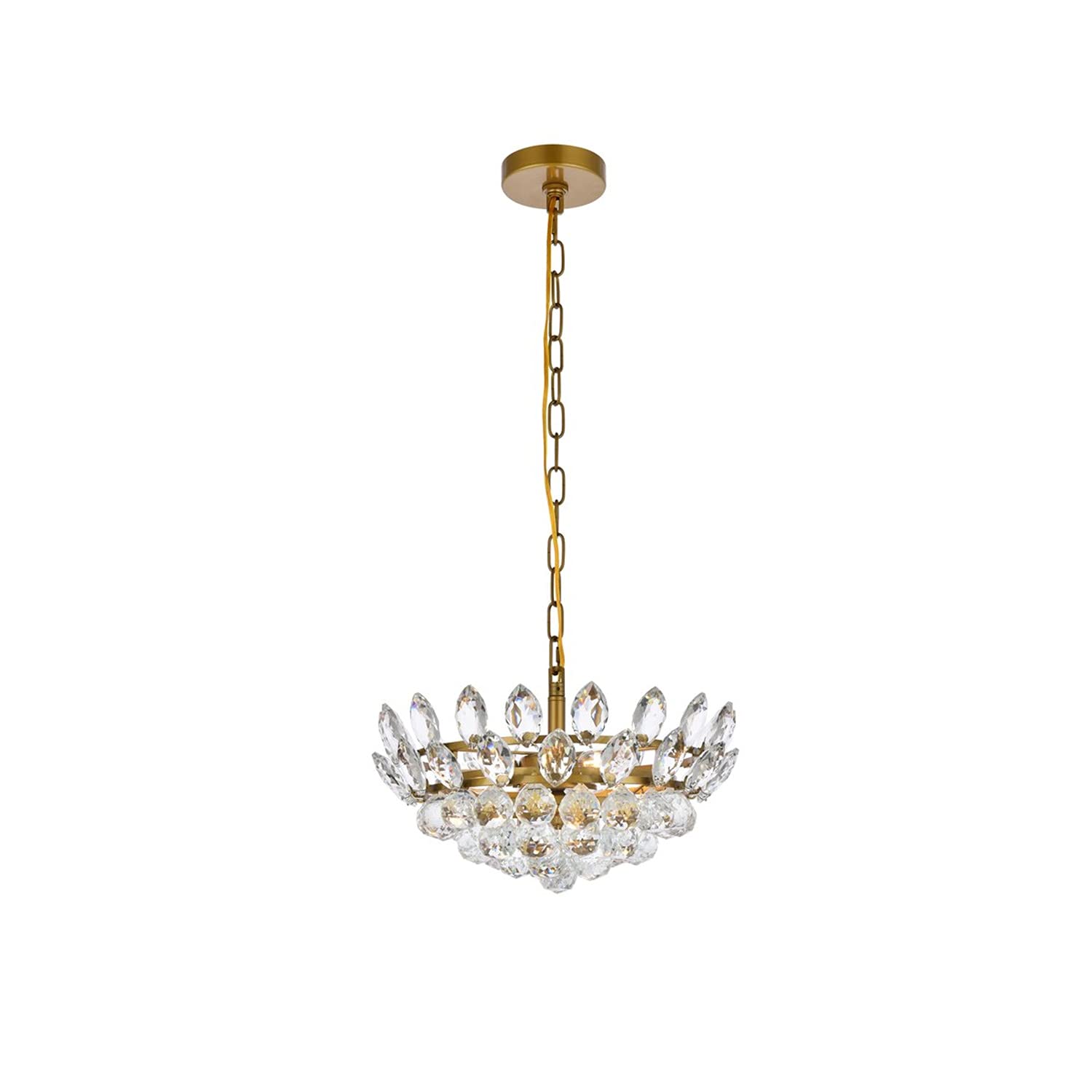 16 Inch Brass Emilia Modern Pendant Light - Indoor Home Decor for Living Room, Kitchen & Dining Room