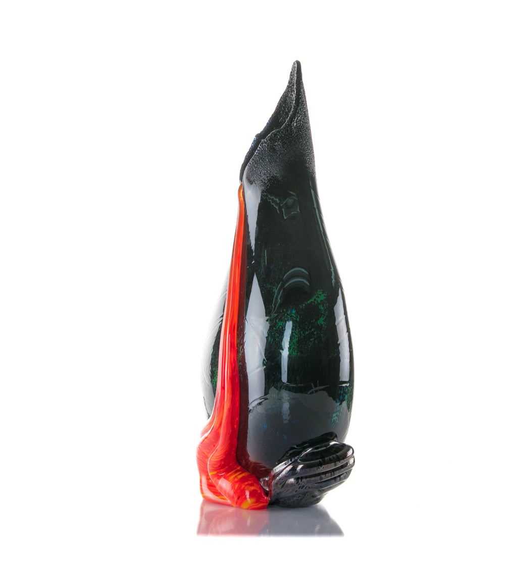 Daniel Moe Black Lava Trail 2 Glass Vessel - Modern Home Decor for Living Room, Office & Wedding Centerpieces