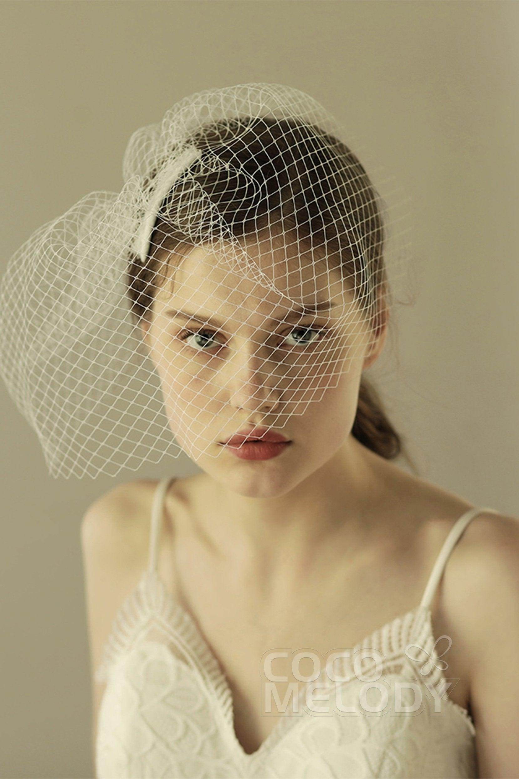One Tier Cut Edge Tulle Blusher Veil CV0238 - Elegant Wedding Accessory for Brides, Bridesmaids & Photo Shoots