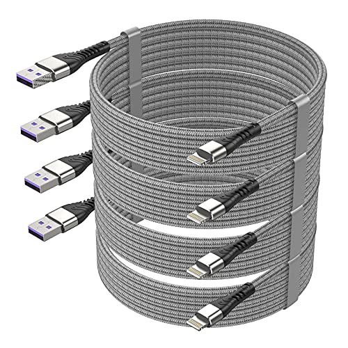 4-Pack 1Ft MFi Certified Lightning Cable for iPhone 13/12/11/X/8/7/6 & iPad | Fast Charging & Durable | Perfect for Home, Office, Car & Travel