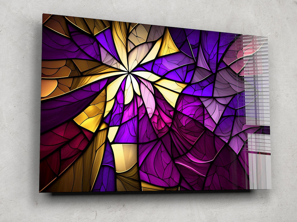 Vibrant Purple & Yellow Abstract Wall Art - Modern Canvas Painting for Home & Office Decor | Perfect for Living Room, Bedroom, or Workspace