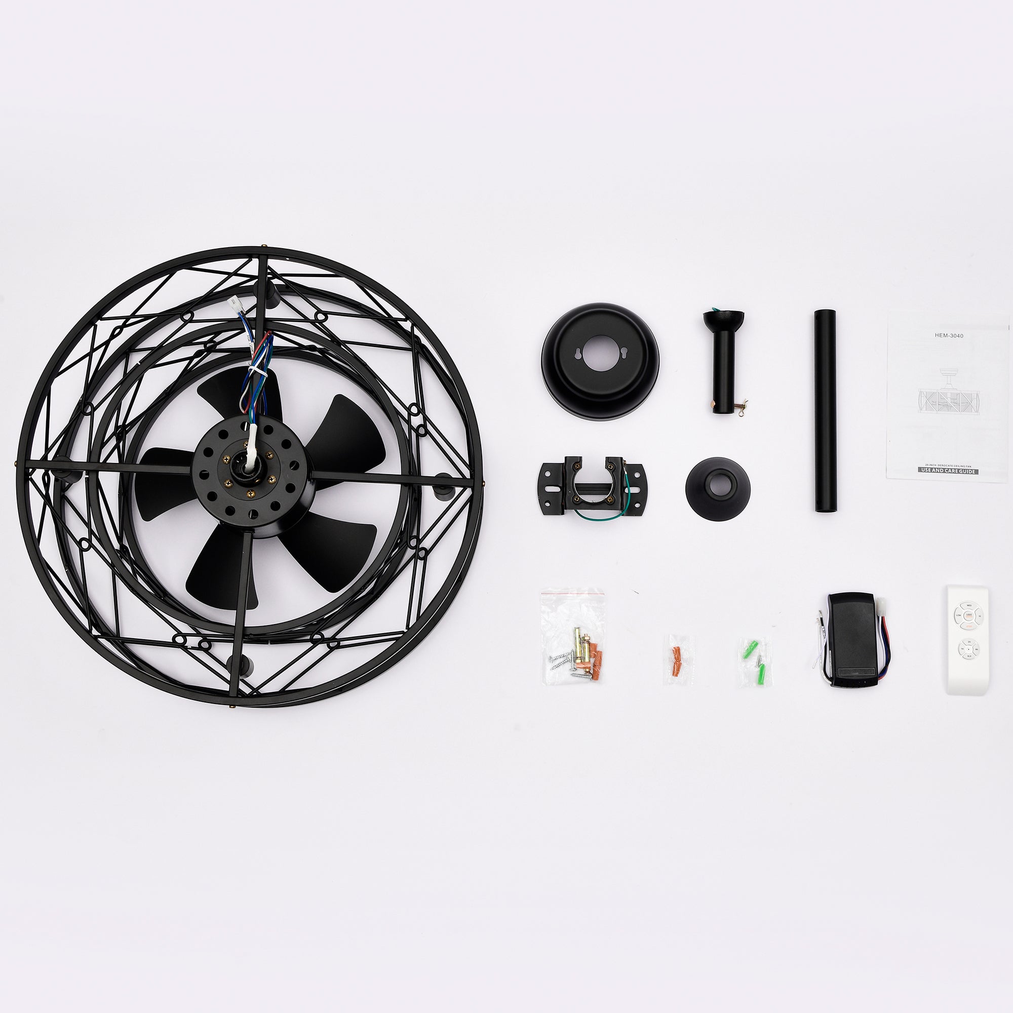 Quiet AC Motor Ceiling Fan - Low Noise, Small Modern Enclosed Reversible Design for Farmhouse, Bedroom & Living Room | Perfect for Home Cooling and Air Circulation
