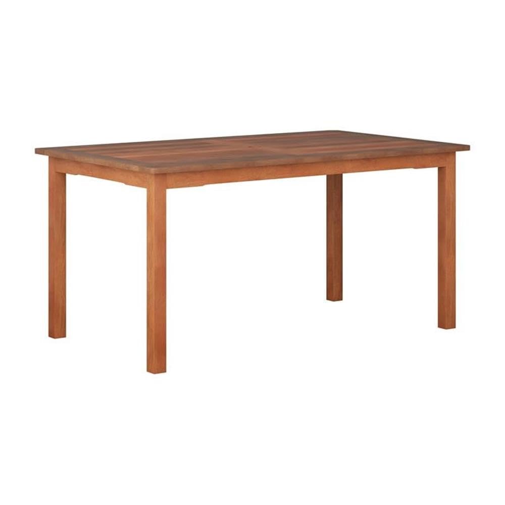 CorLiving Miramar Solid Hardwood Outdoor Patio Rectangle Dining Table - Natural Finish for Backyard, Garden & Poolside Dining | Weather-Resistant & Durable