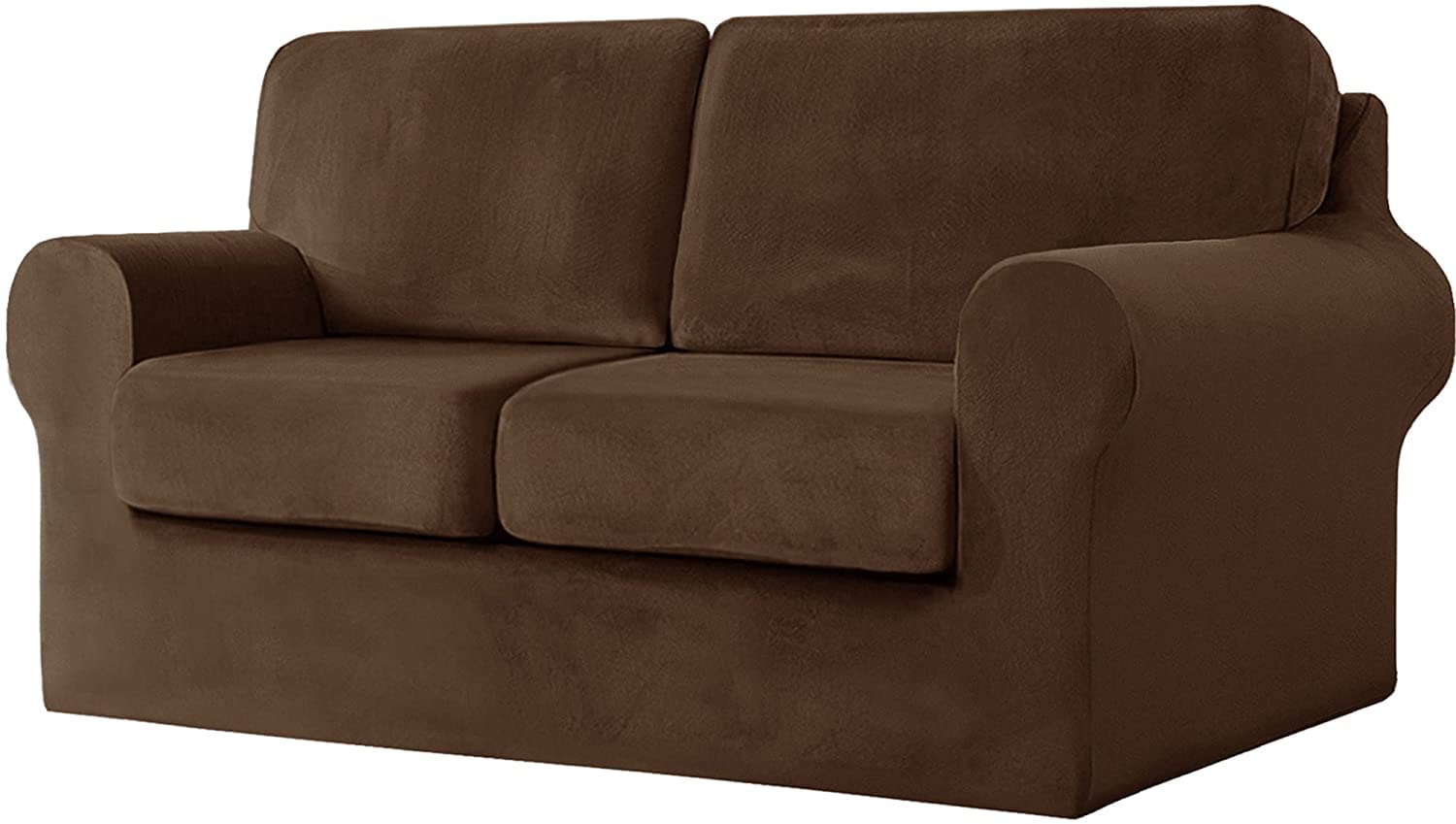 YYHSND 5-Piece Stretch Velvet Sofa Cover Set - 2 Seater Couch Slipcover with Separate Backrests & Elastic Band | Pet & Kid Friendly | Perfect for Living Room, Family Room & Home Decor