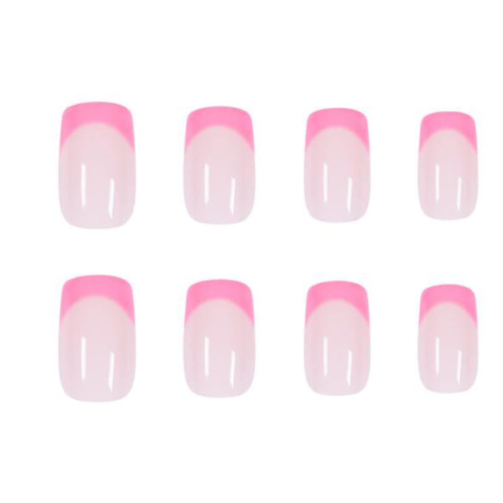 24pcs French False Nail Tips with Glue - Press On Artificial Fake Nails for DIY Nail Art & Manicure | Perfect for Parties, Weddings & Everyday Wear