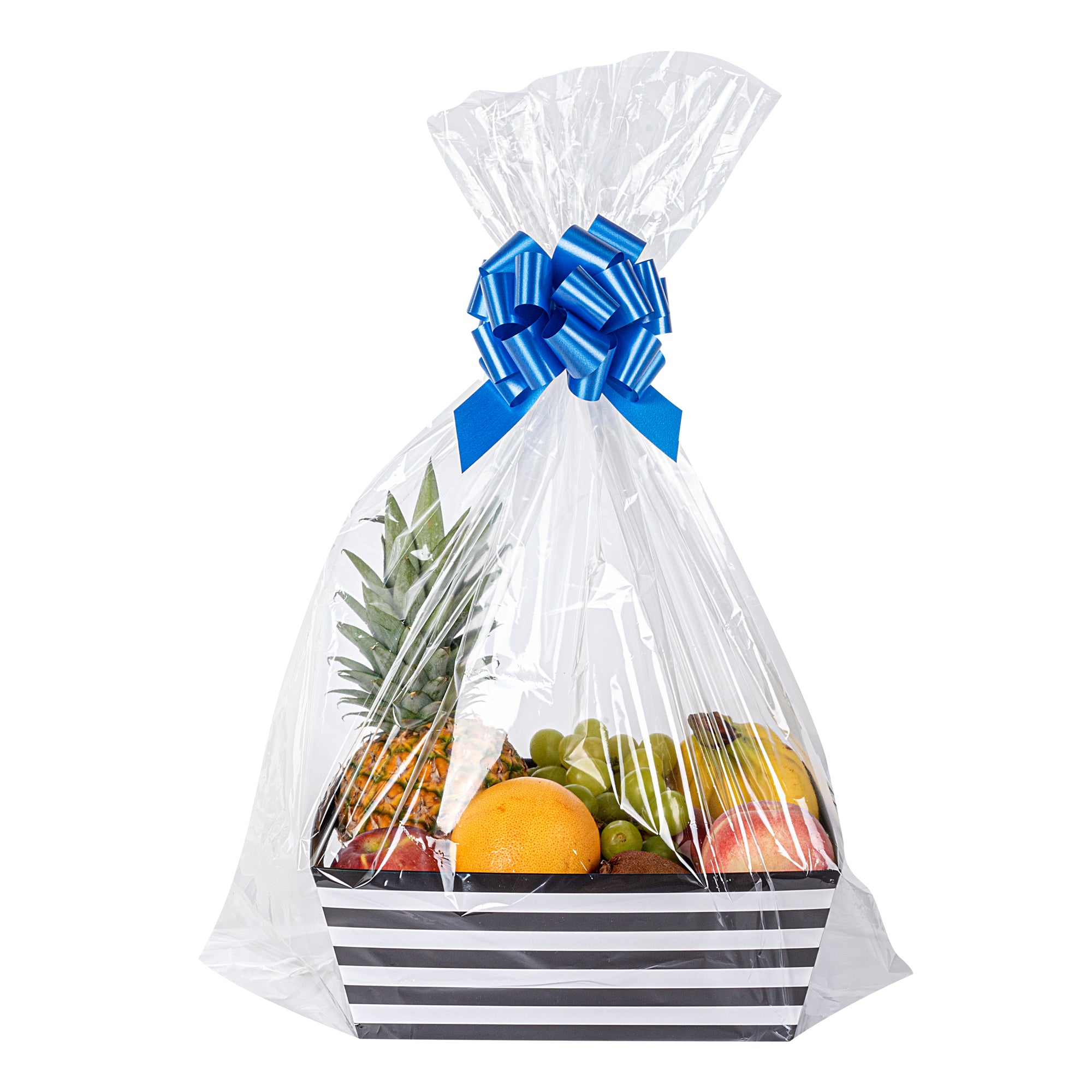 Clear Plastic Gift Basket Wrap Sheets - 25 x 30 Inches, 100 Count Box - Perfect for Party Favors, Wedding Decorations & Holiday Gift Wrapping