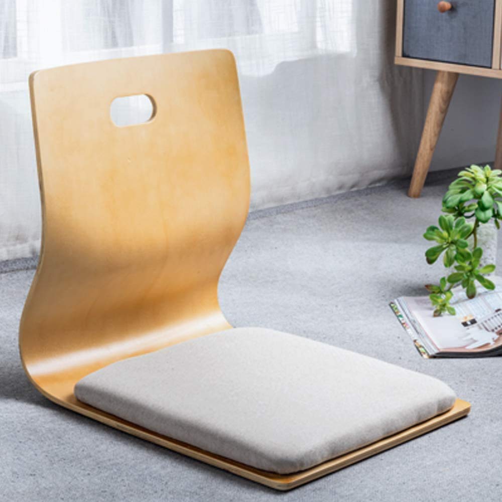 Ergonomic Floor Chair for Gaming & Meditation - Japanese Legless Design with Back Support, Comfortable Lazy Sofa for Living Room, Bay Window & Lounge (Beige) - Perfect for Relaxing, Reading & TV Watching