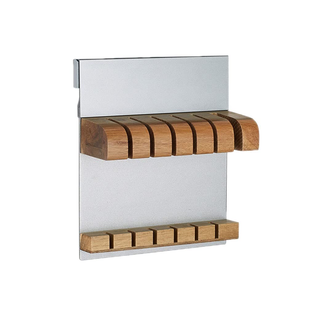 Premium Solid Wood Magnetic Knife Holder - Wall Mounted No Drill Iron Absorbing Stone Knife Storage for Kitchen | 6-Blade Gray | Perfect for Home Chefs & Organized Cooking Spaces