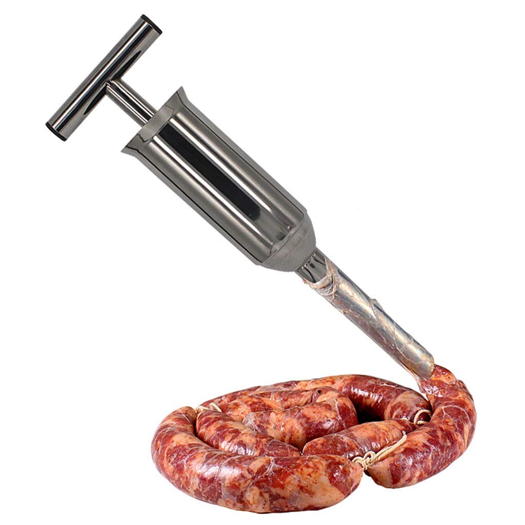 Stainless Steel Manual Sausage Maker - Heavy Duty Meat Grinder & Stuffer for Homemade Salami, Bratwurst, and Sausages - Perfect for Home Kitchen, Camping, and BBQ Parties (Large Size)