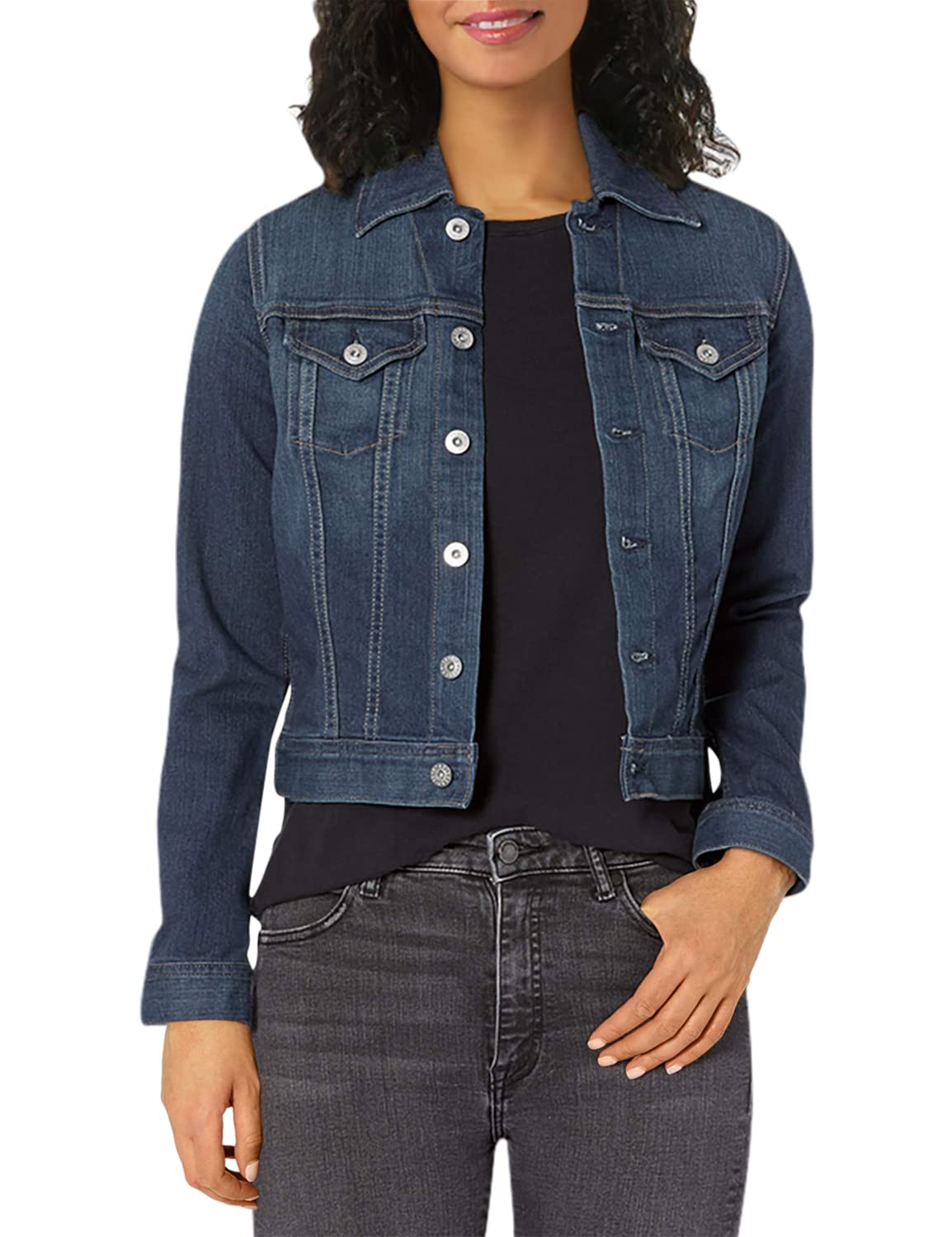 AG Adriano Goldschmied Women's Robyn Fitted Stretch Denim Jacket - Slim Fit Denim Jacket for Women, Comfortable & Stylish for Casual Outfits, Date Night & Office Wear