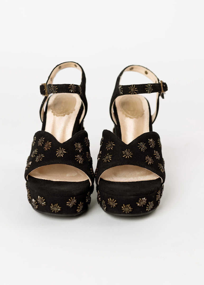 Black Studded Valentine Platform Shoes - Stylish & Comfortable for Parties, Dates & Special Occasions