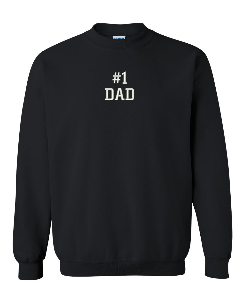 Number 1 Dad Embroidered Crewneck Sweatshirt - Trendy Father's Day Gift, Casual Cotton Pullover for Men - Perfect for Family Outings & Holiday Gatherings