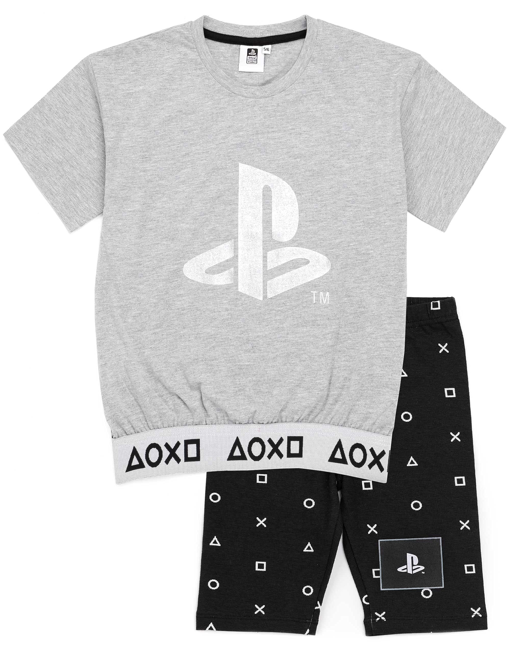 **PlayStation Pajama Set for Girls - Soft Cycle Shorts & Trousers - Sporty PJS for Gaming & Sleepovers**    *Perfect for cozy gaming nights, sleepovers, and lounging at home!*