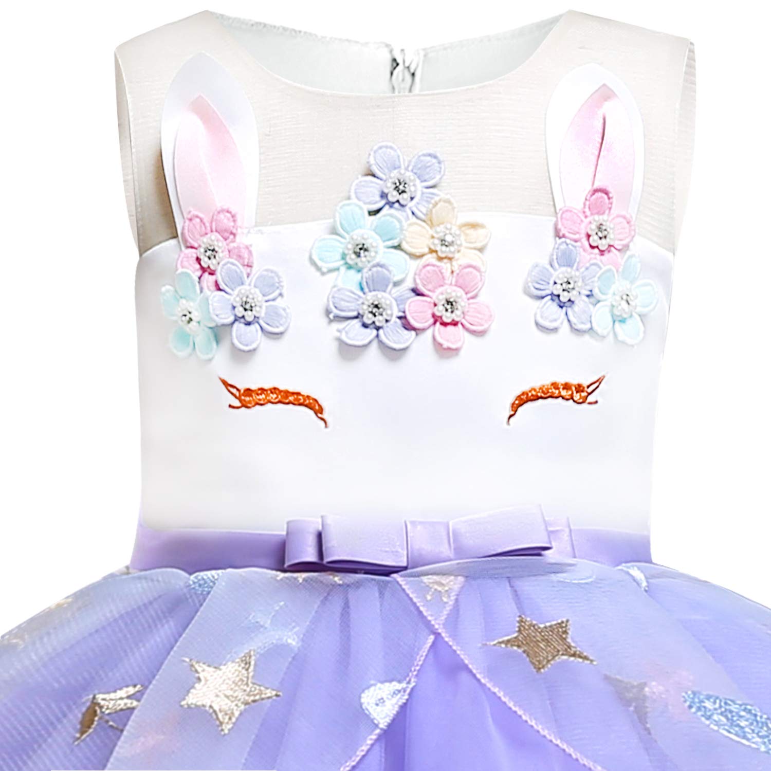 Rainbow Unicorn Costume for Toddler Girls - Princess Birthday Party Dress & Halloween Outfit - Cute Dressy Daisy Gown for Dress Up, Photo Shoots & Special Occasions