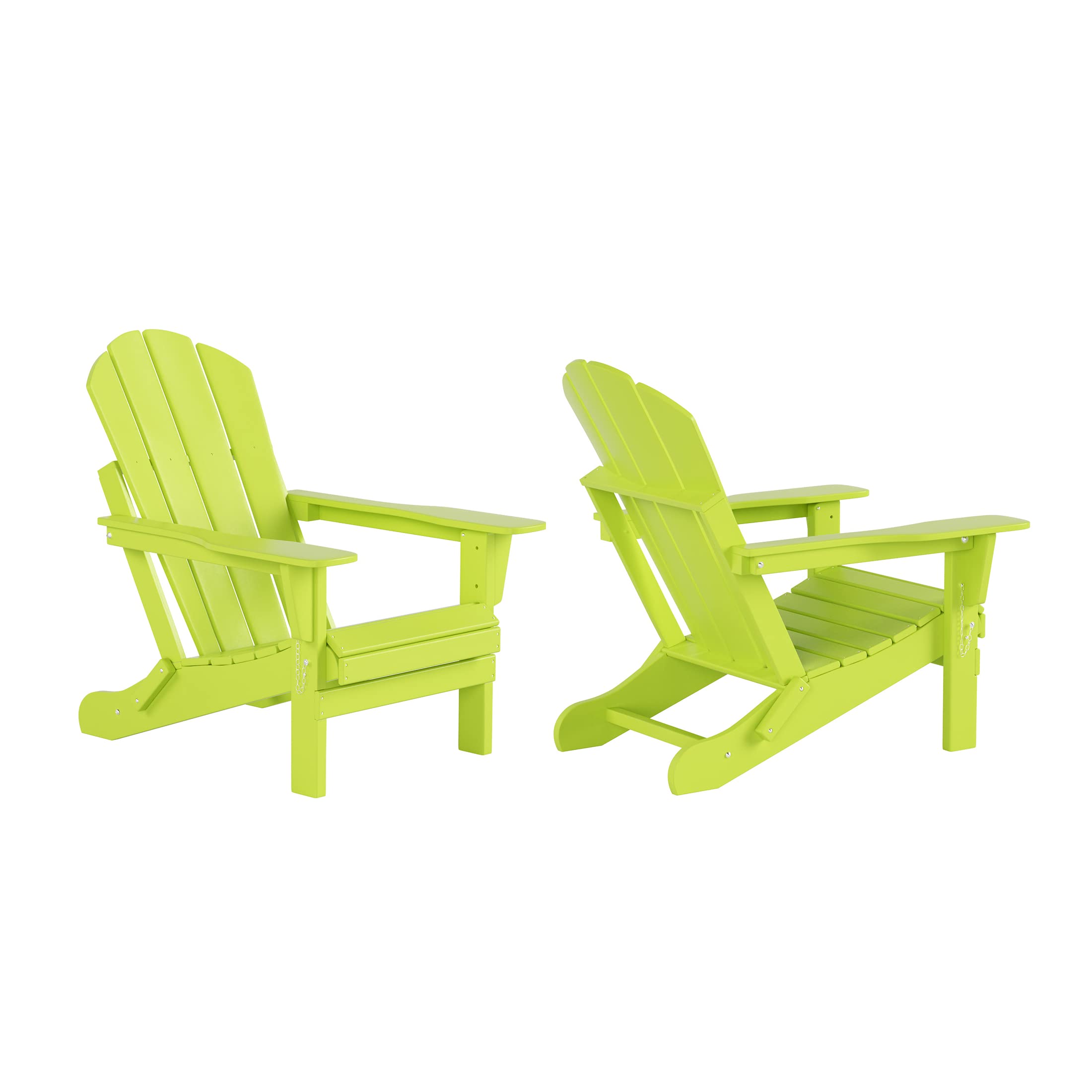 WestinTrends Malibu 3-Piece Outdoor Patio Furniture Set - All-Weather Plastic Adirondack Chairs (Set of 2) with Coffee Table for Porch, Lawn & Backyard - Lime Green - Perfect for Poolside Relaxation, Garden Lounging & Outdoor Entertaining