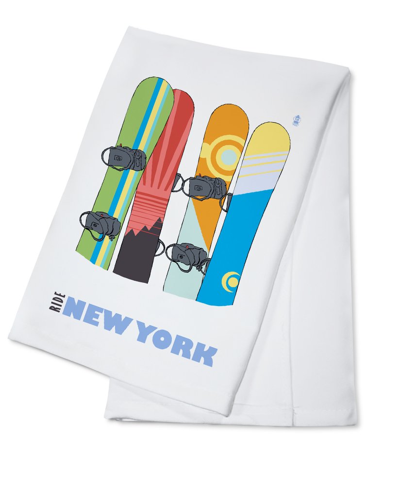Premium 100% Cotton Snowboard Themed Tea Towel - Decorative Hand Towel for Kitchen & Home Decor - Perfect for New York Ski Enthusiasts & Snowboarding Fans