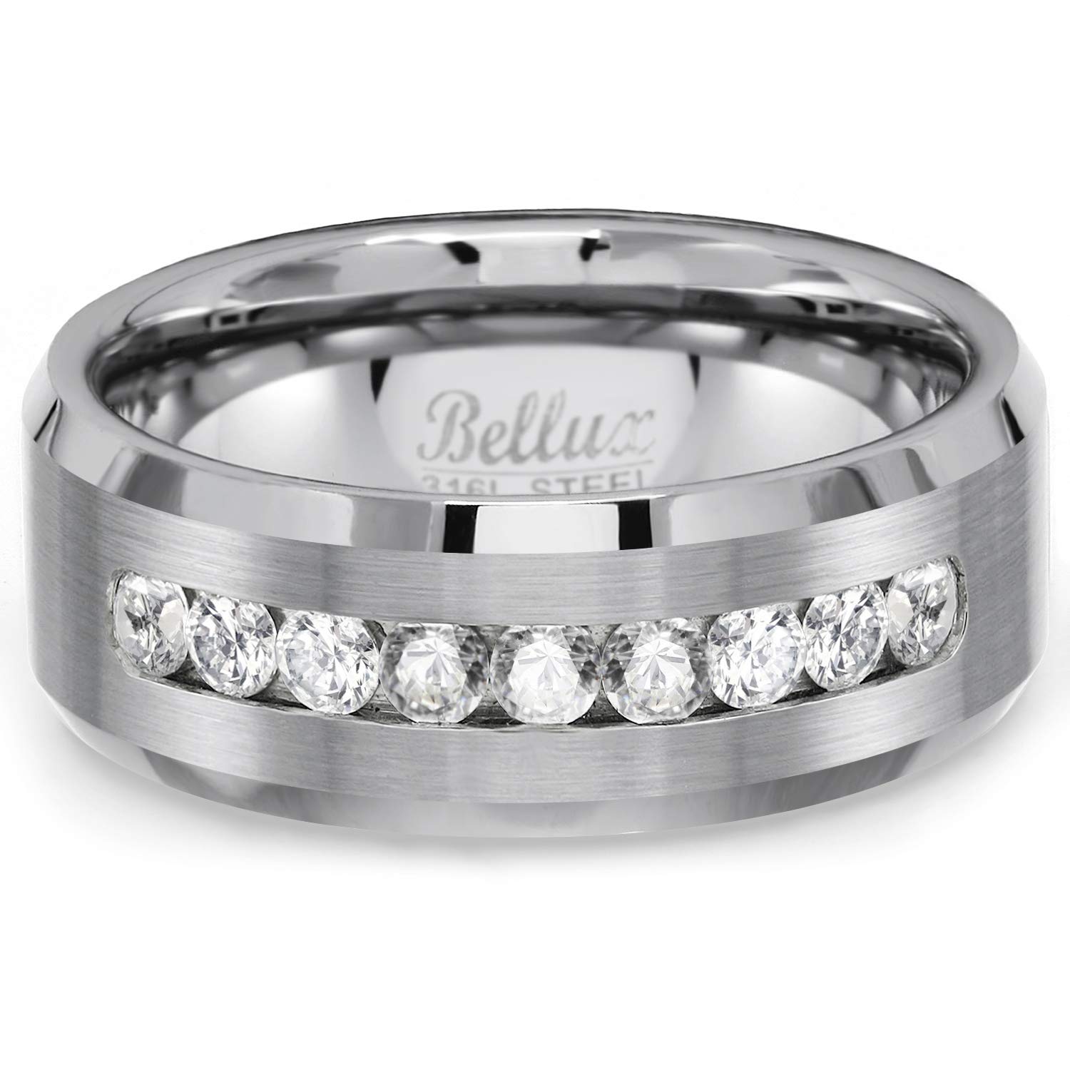 His & Hers Wedding Rings Set - Sterling Silver for Women & 316L Stainless Steel for Men - Engagement, Anniversary & Couple Bands with Free Stud Earrings - Perfect for Proposals, Vows Renewal & Romantic Gifts