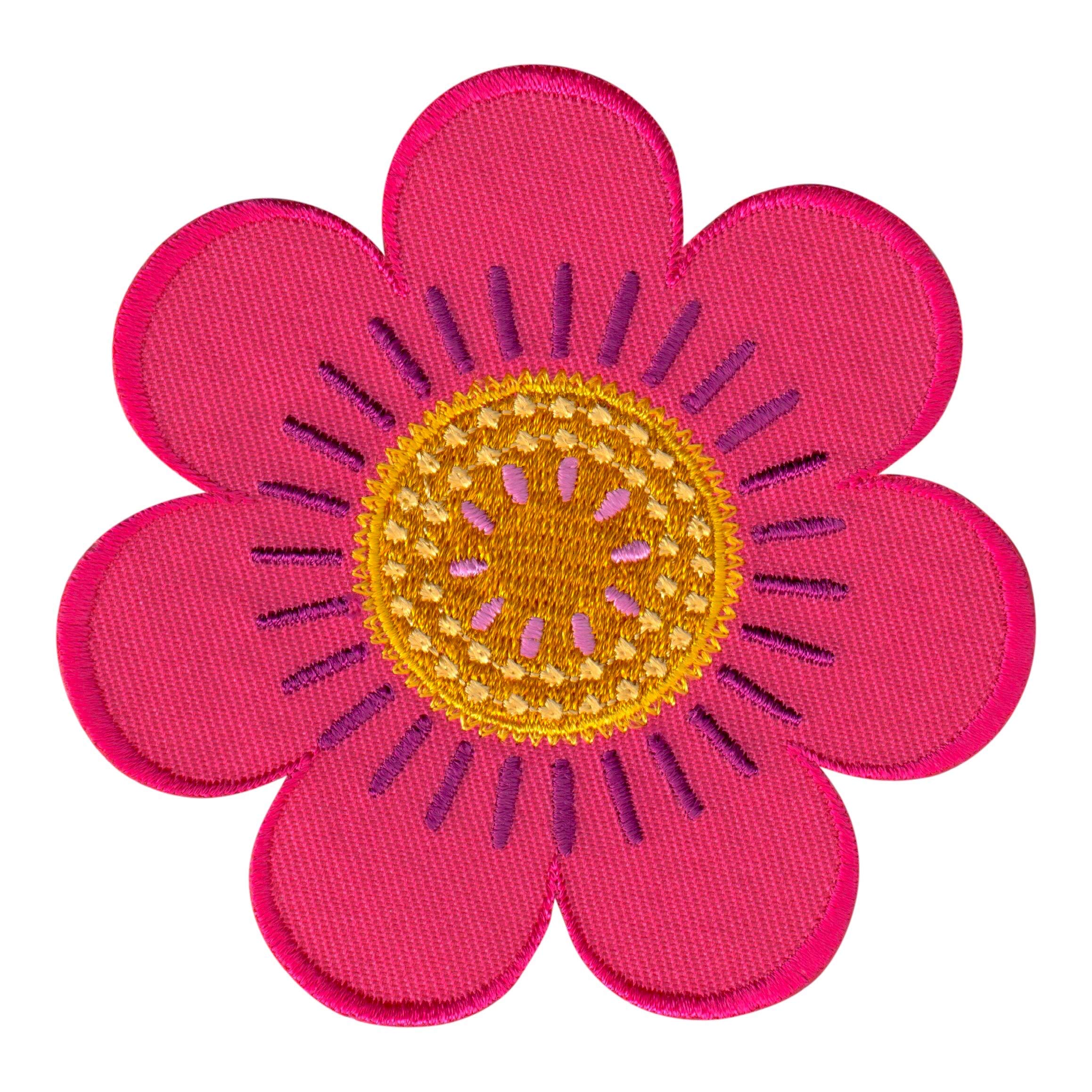 Kids Iron On & Sew On Flower Patch Appliques - Adorable Floral Embellishments for Clothing, Bags & DIY Crafts - Perfect for Girls' Dresses, Backpacks & Home Decor Projects