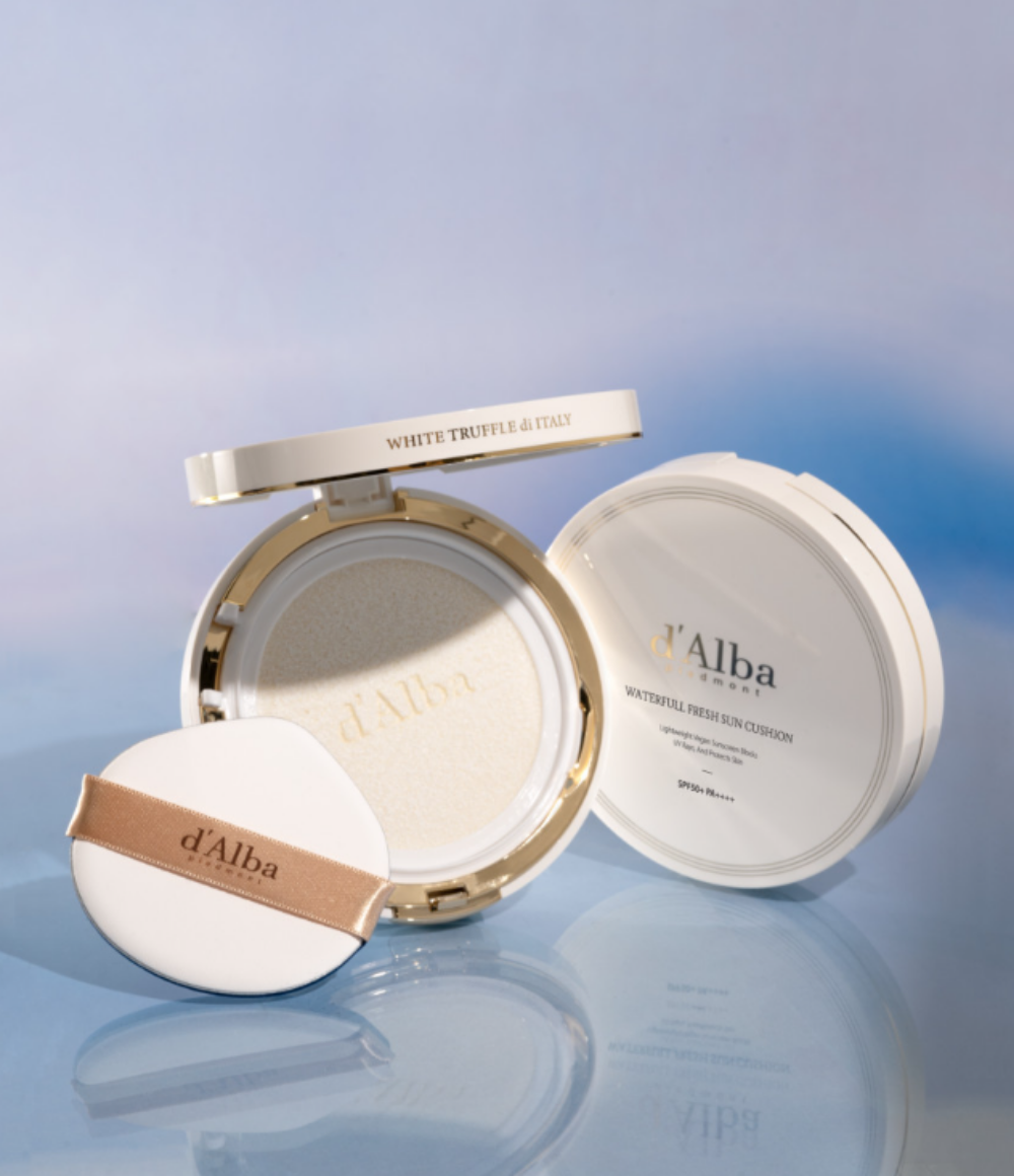 d'Alba Waterfull Fresh Sun Cushion SPF50+ PA++++ - 25g Korean Cushion Compact for Face, Lightweight & Hydrating Sunscreen Makeup - Perfect for Daily UV Protection & On-the-Go Touch Ups