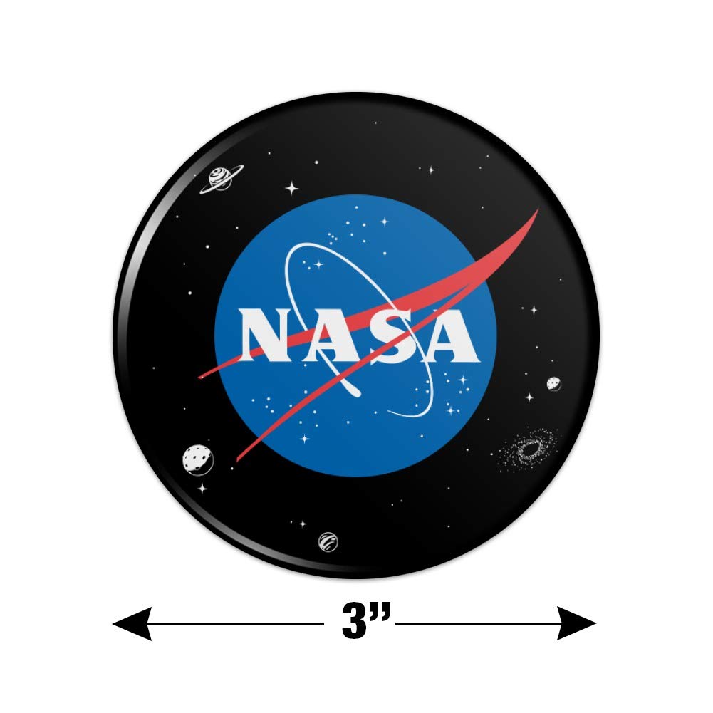 NASA Official Meatball Logo Refrigerator Magnet - Strong Kitchen Fridge Locker Decorative Button Magnet for Home, Office, Dorm & Gifts (Space Enthusiast Collection)