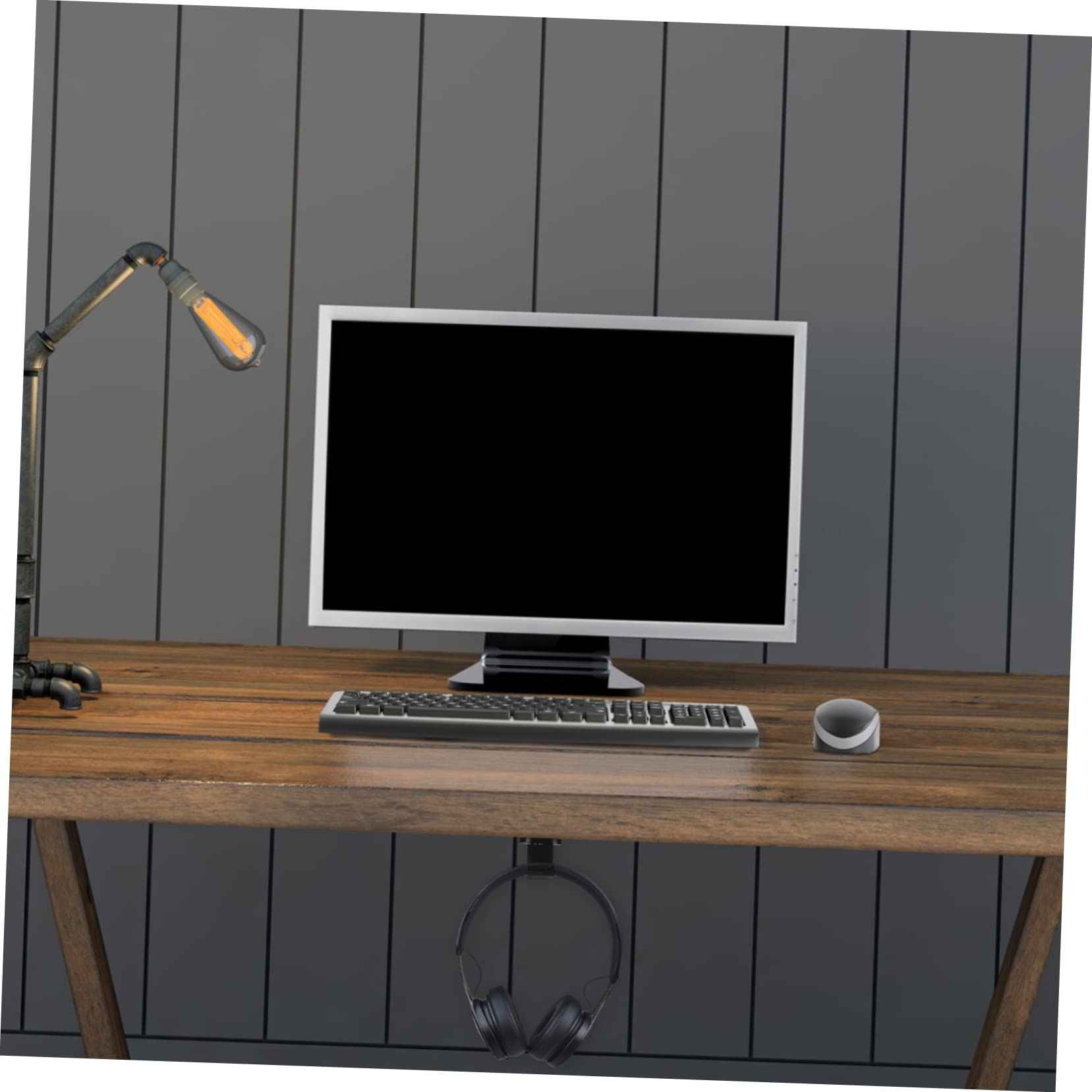 OSALADI 2-Pack Headphone Stand with Hook - Durable Headset Holder for Desk, Computer, Gaming Setup - Perfect for Organizing Headphones, Earphones, and Accessories (Black) - Ideal for Home Office, Gaming Room, and Workspace Organization