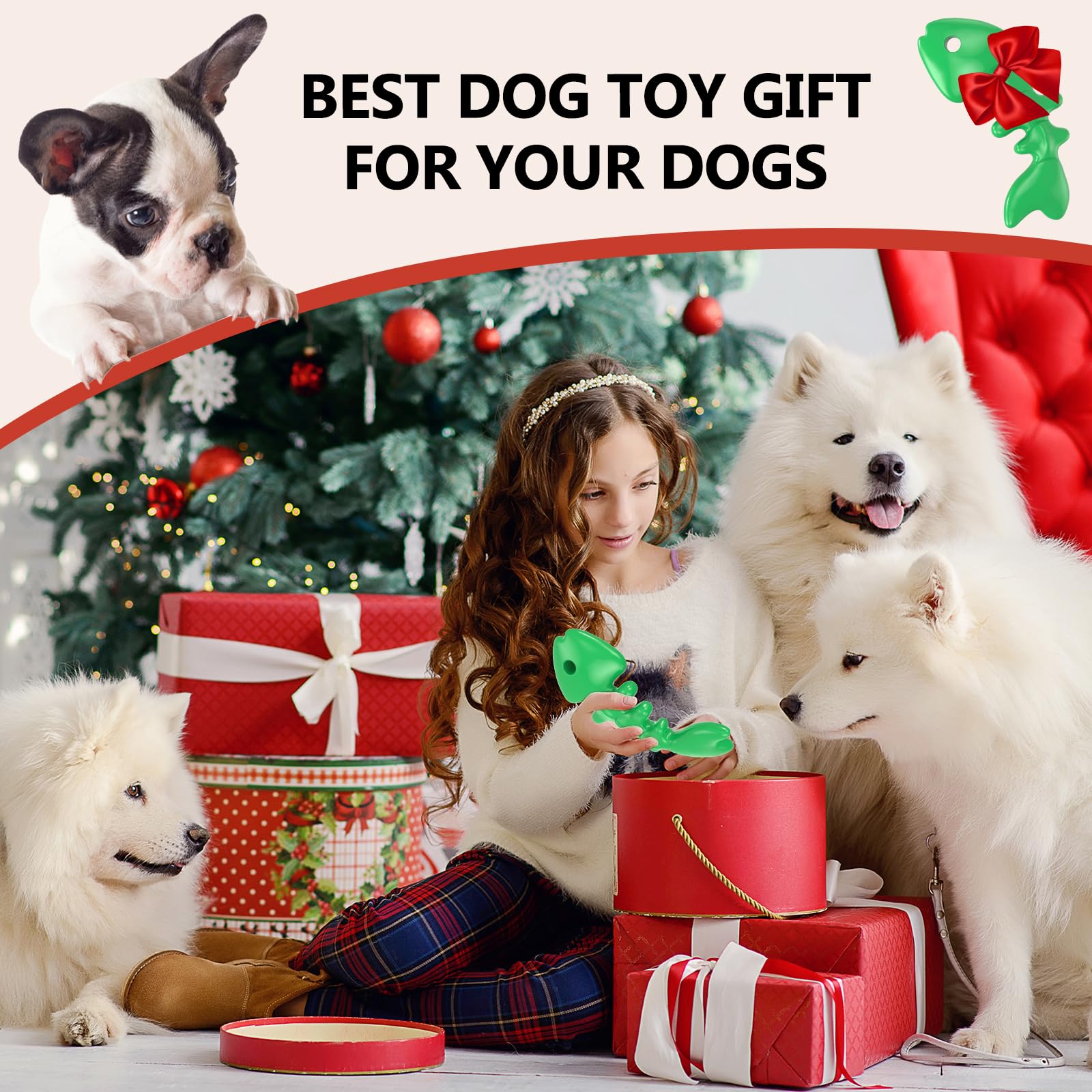 Indestructible Dog Chew Toys for Aggressive Chewers - Extreme Tough Durable Bone Toy for Large Dogs with Real Bacon Flavor - Keep Your Dog Entertained During Playtime, Training & Anxiety Relief