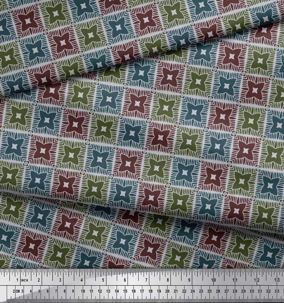 Soimoi Moss Georgette Brown Fabric by The Yard - 42 Inch Wide Floral Printed Fabric with Artistic Flower Motifs - Perfect for Dresses, Blouses, Scarves and Home Decor Projects
