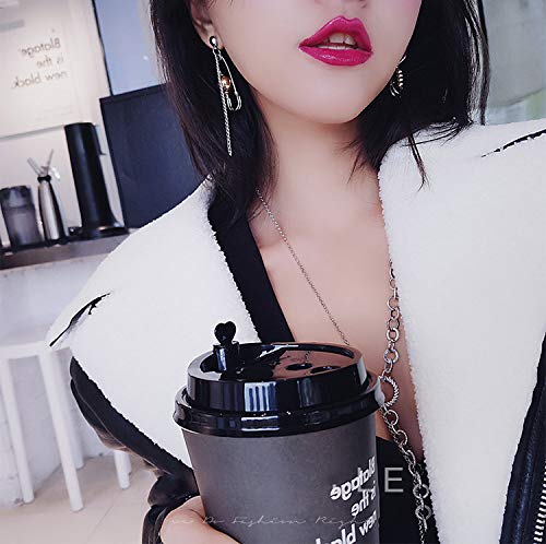 Stylish Long Tassel Asymmetric Safety Pin Chain Drop Earrings for Women & Men - Punk Gothic Jewelry for Concerts, Parties & Fashion Statements