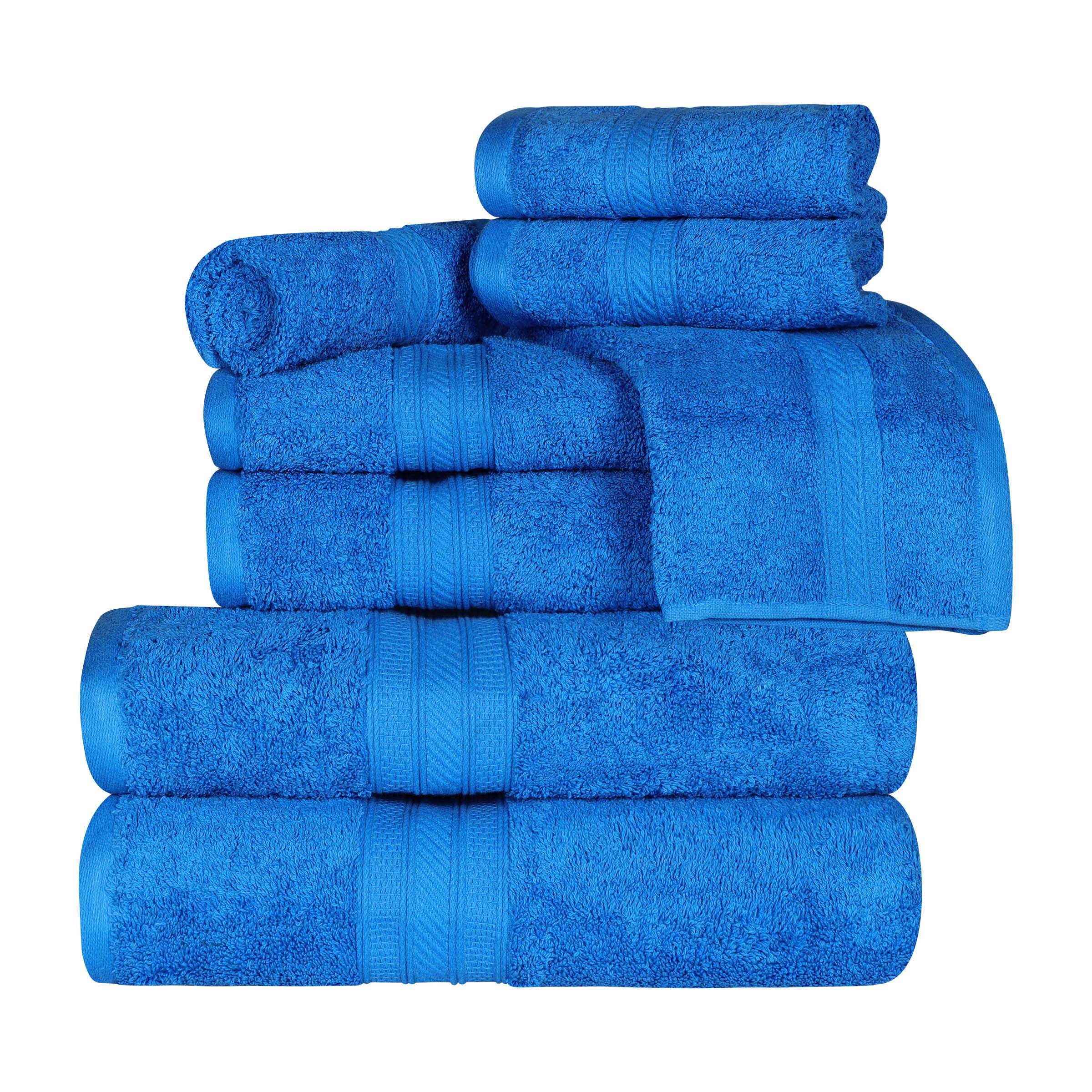 Atlas Cotton Plush Absorbent Heavyweight 8-Piece Bath Towel Set - Ultra Soft & Quick Dry for Spa, Gym, and Luxury Home Use