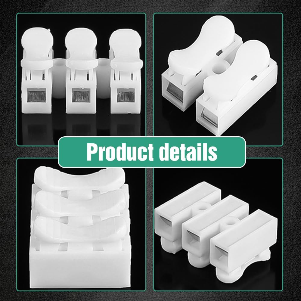 Push Wire Connectors - Quick Spring Cable Connectors for Home Appliances (200 Pack, CH-1) | Easy Electrical Wiring for DIY Projects & Home Repairs