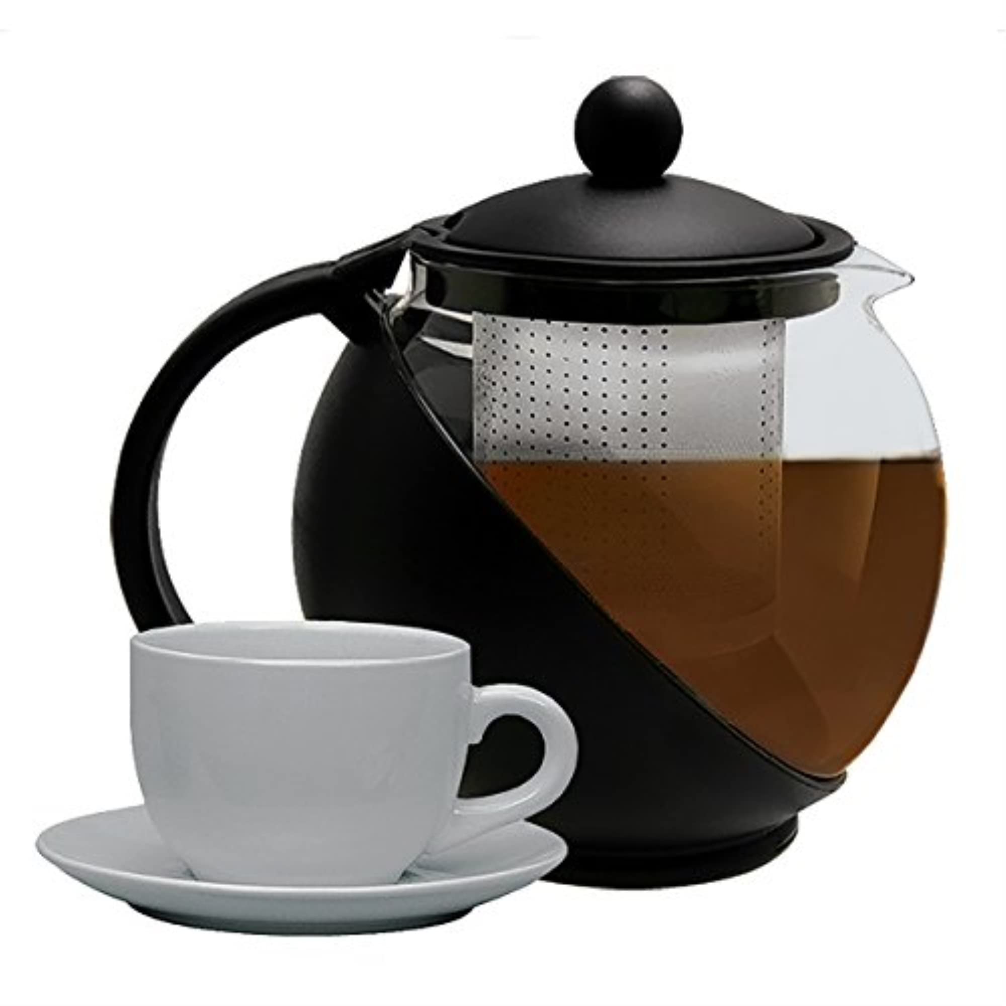 Update International 0.75 Qt. Stainless Steel Tea Pot with Removable Infuser - Perfect for Loose Leaf Tea, Herbal Brewing & Home Kitchen Use