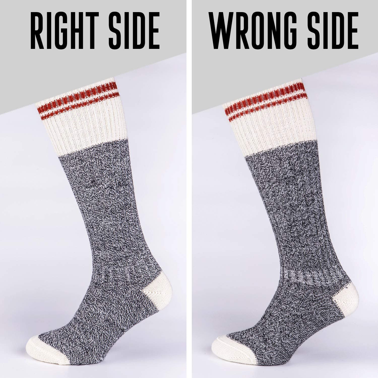 Women's Warm Wool Cabin Socks - Mid-Calf Winter Socks for Hiking, Camping & Home - Soft Cozy Knit Socks for Women