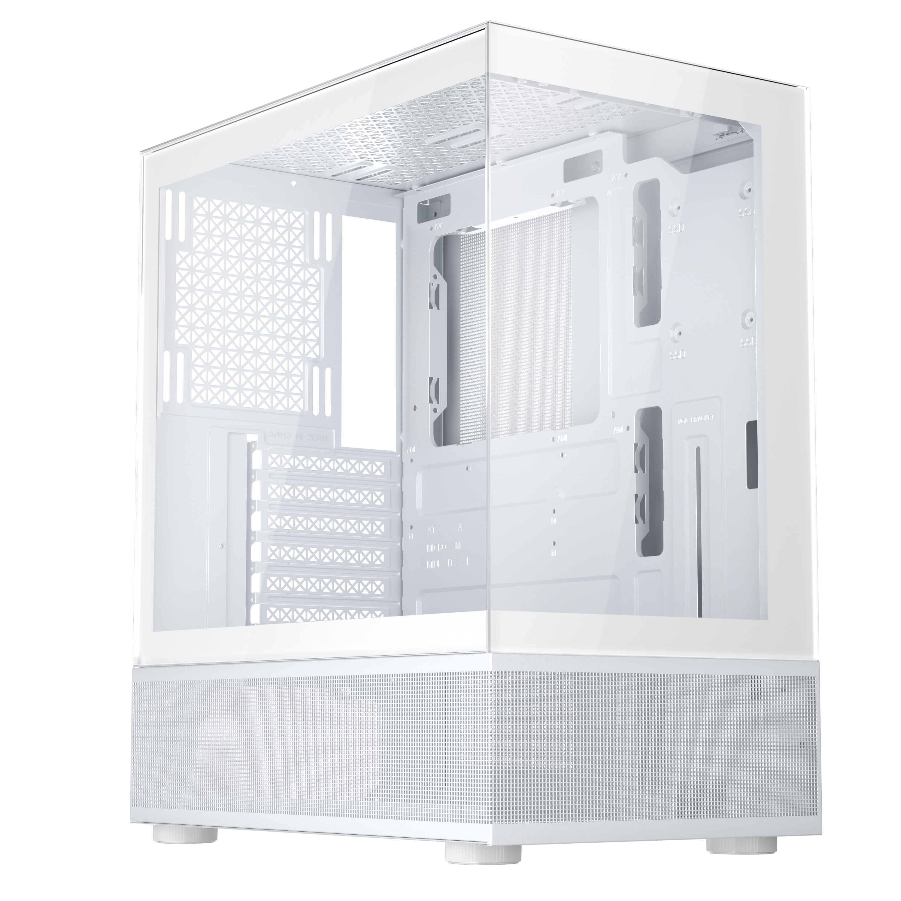 1st Player MI7 A ATX/M ATX/ITX PC Gaming Case - White - High Airflow & RGB Lighting for Ultimate Gaming Setup | Perfect for Home & Office Gaming Rigs