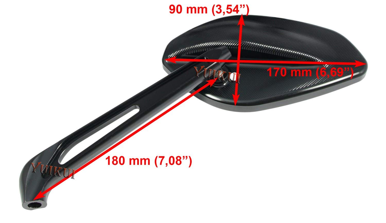 Universal CNC Aluminum Motorcycle Mirrors - M10 M8 Durable Rear View Mirrors for Ducati Monster, Hypermotard, Scrambler | High-Quality Bike Accessories for Street Riding & Off-Road Adventures