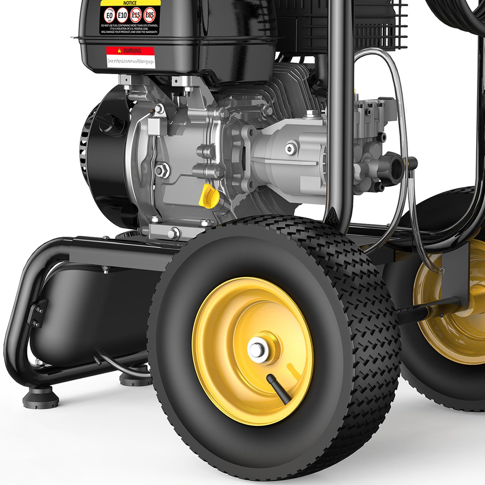BLUBERY 3500 PSI Gas Pressure Washer - 2.6 GPM Heavy Duty High Power Pressure Washer with 30Ft Hose & Soap Tank, 5 Nozzles (Black) - Ideal for Driveway Cleaning, House Washing, Deck & Patio Maintenance