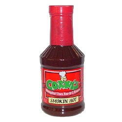 Corky's Memphis BBQ Sauce - Smokin Hot 18 oz. Bottle, Authentic Old Fashioned Barbecue Sauce for Grilling, Smoking & Dipping - Perfect for Ribs, Chicken & Pulled Pork