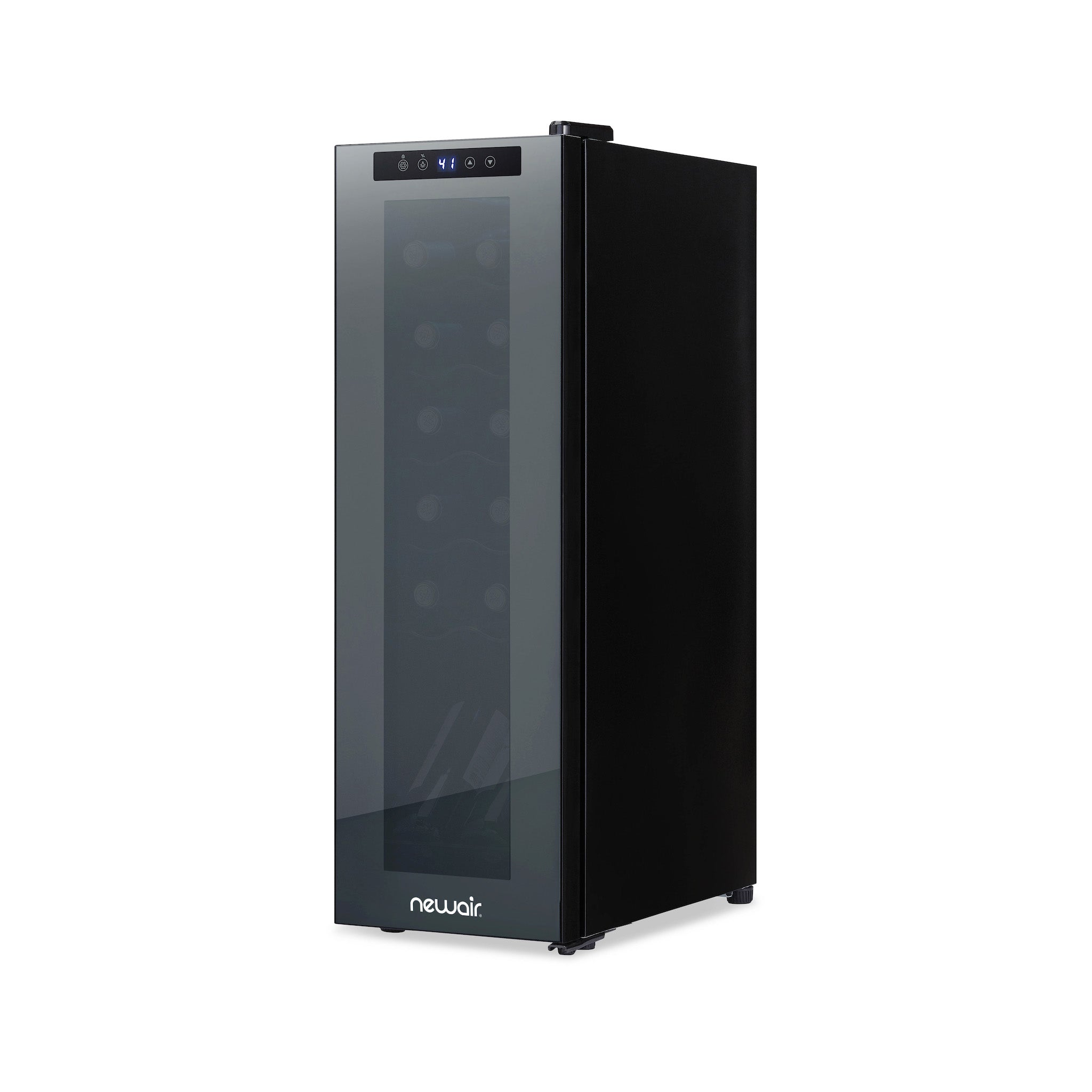 Newair® 12 Bottle 13.6 Cu Ft Black Freestanding Countertop Wine Cooler Refrigerator - Perfect for Kitchen, Bar, Dining Room & Wine Cellar Storage